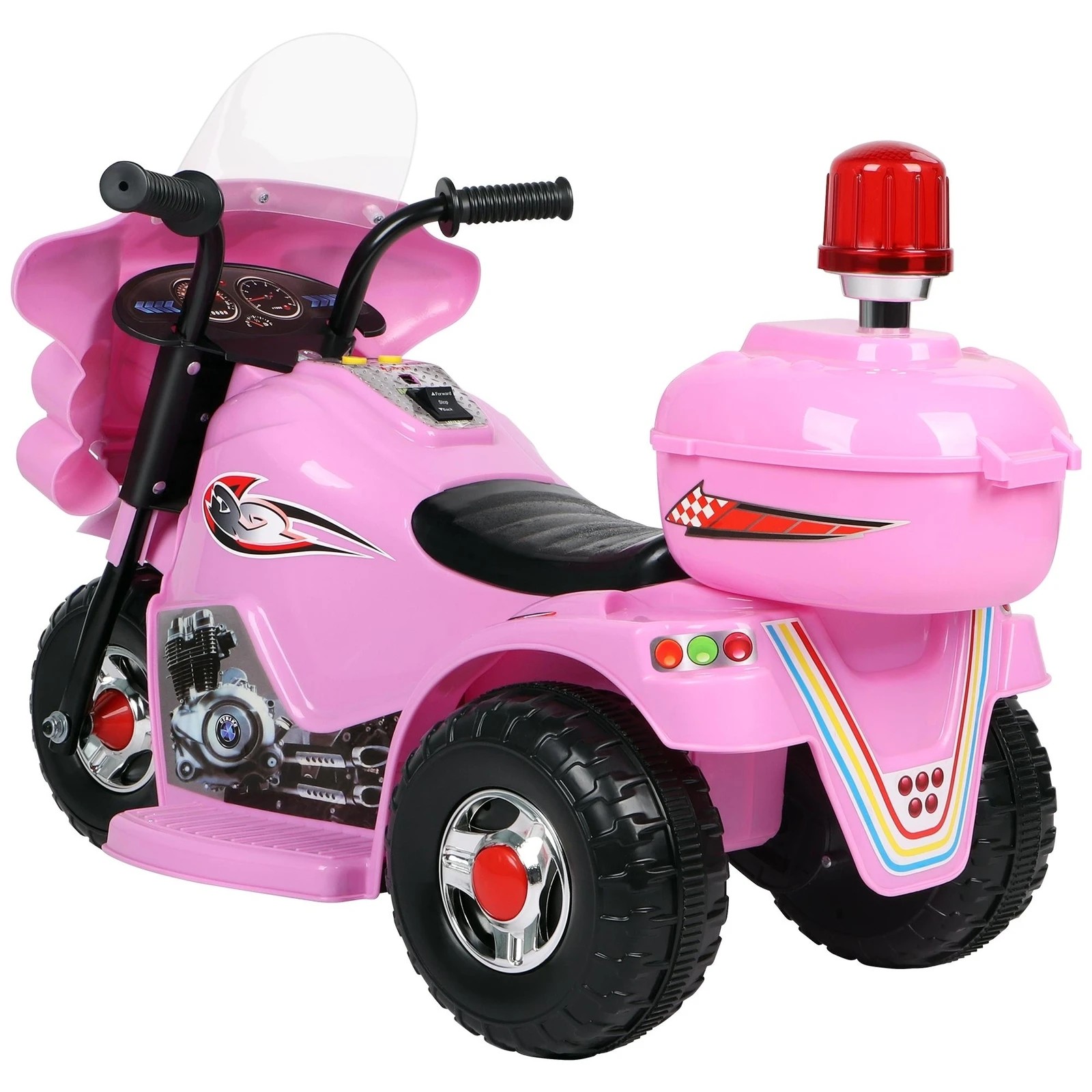 7 Alfordson Kids Ride On Car Police Motorcycle 6V Electric Toy 25W Motor MP3 - Pink, 7 of 9