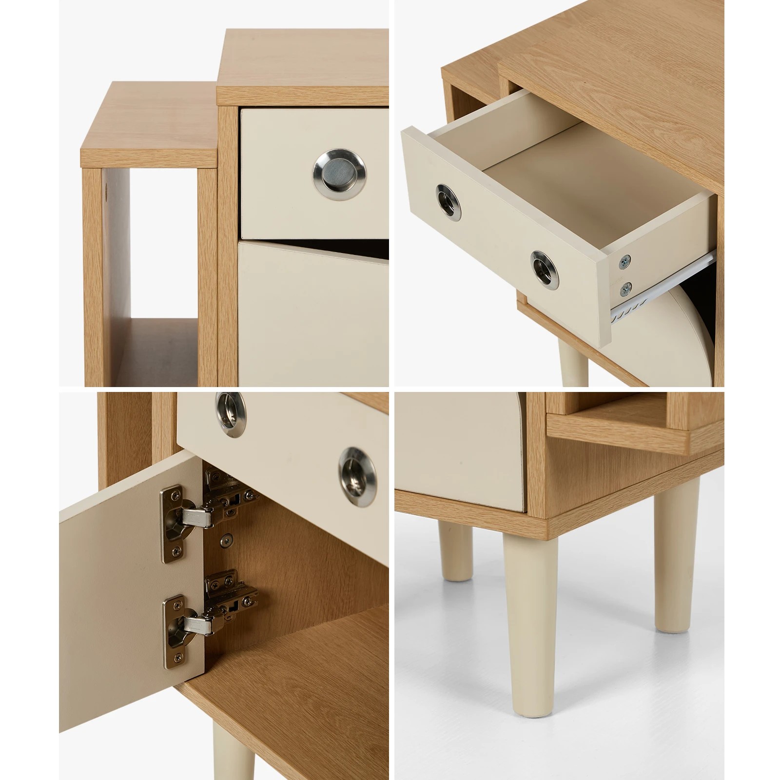 5 Oikiture Kids Robot Bedside Table Nightstand With Drawer Bedroom Storage Cabinet - Natural, 5 of 8
