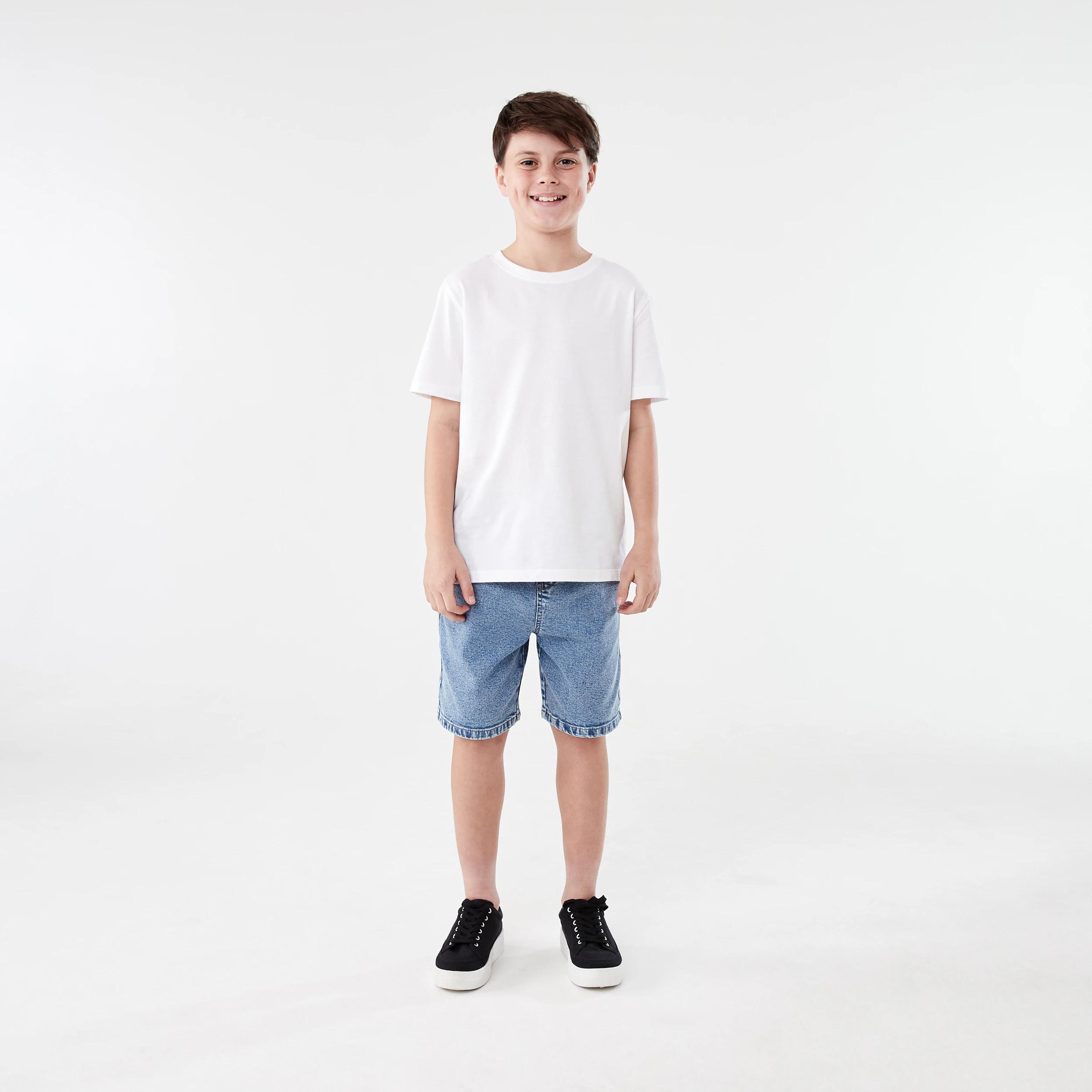 5 Pull-On Denim Shorts Mid Denim, 5 of 6