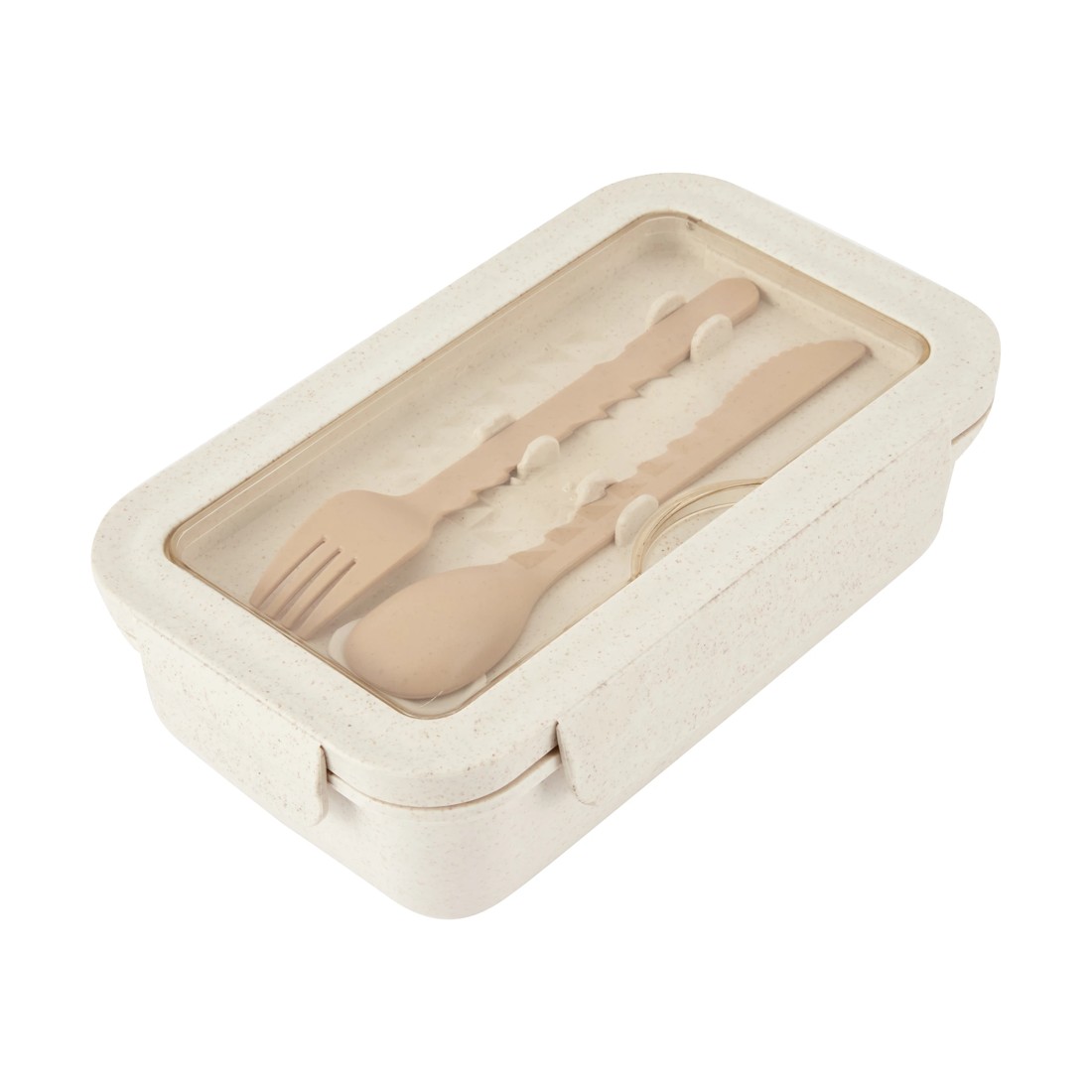 1 Oatmeal Wheat Straw Lunch Box with Cutlery, 1 of 5