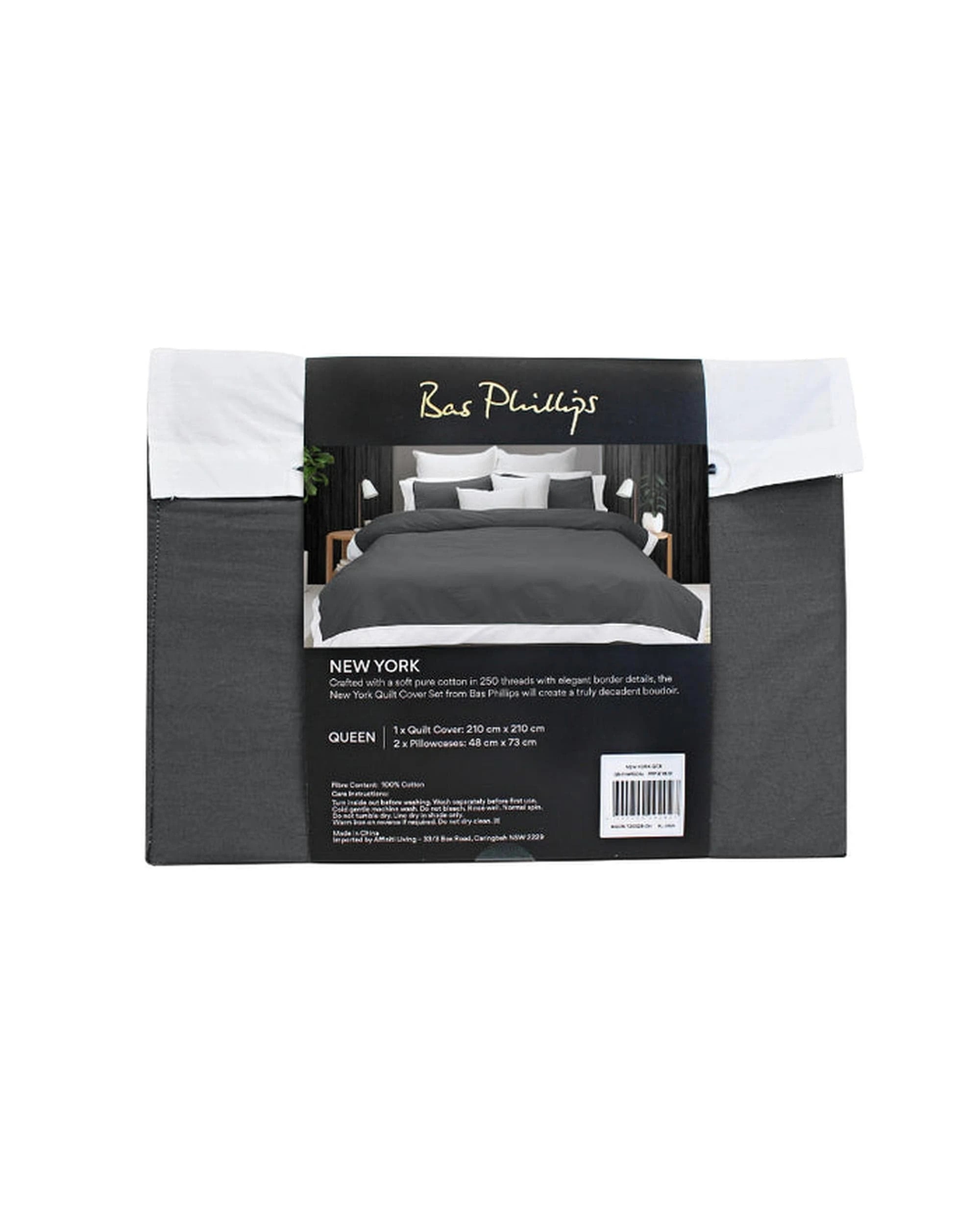 3 Bas Phillips New York Quilt Cover Set - Queen Bed - White, 3 of 4