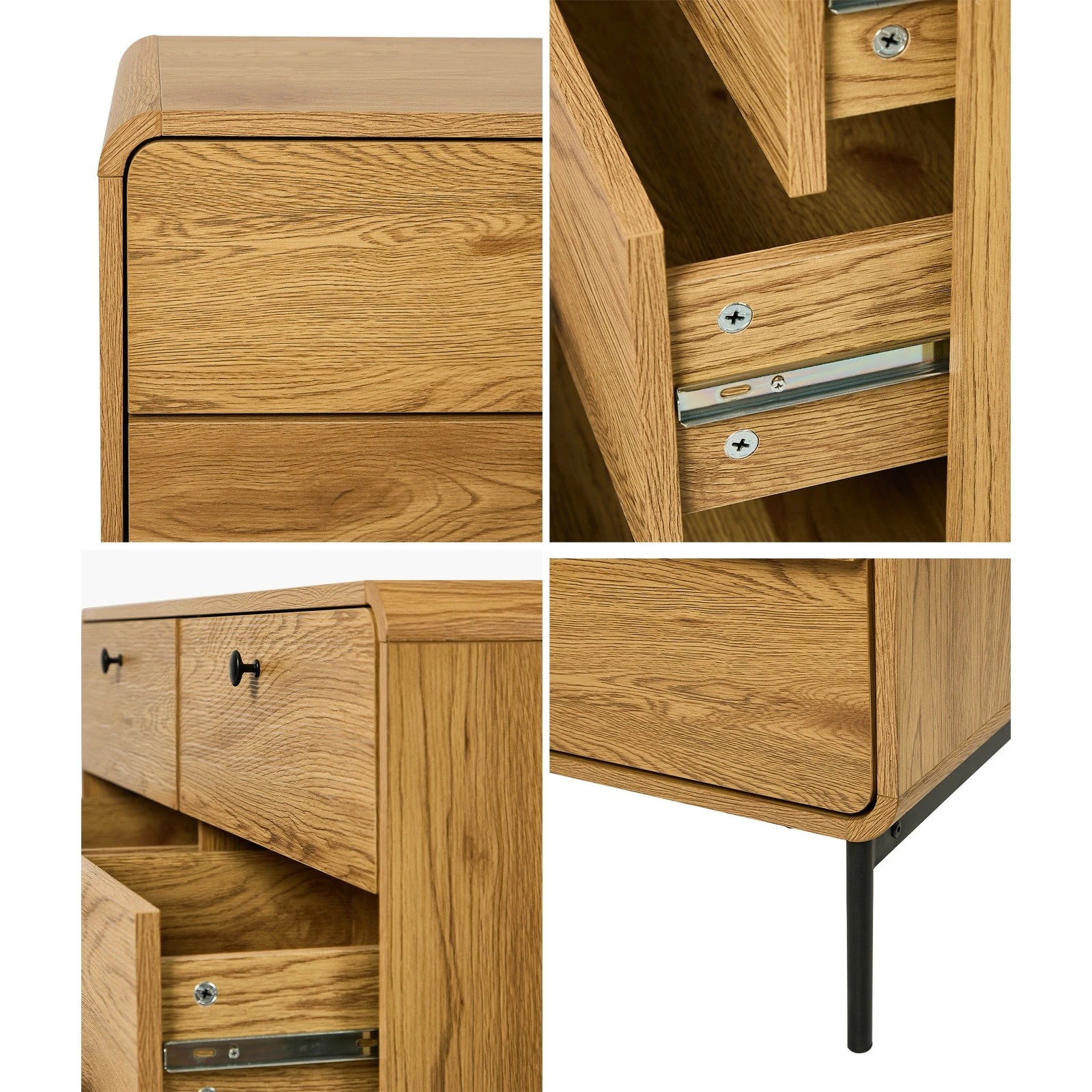 5 Oikiture 6 Chest of Drawers Tallboy Storage Cabinet Dresser - Natural, 5 of 9