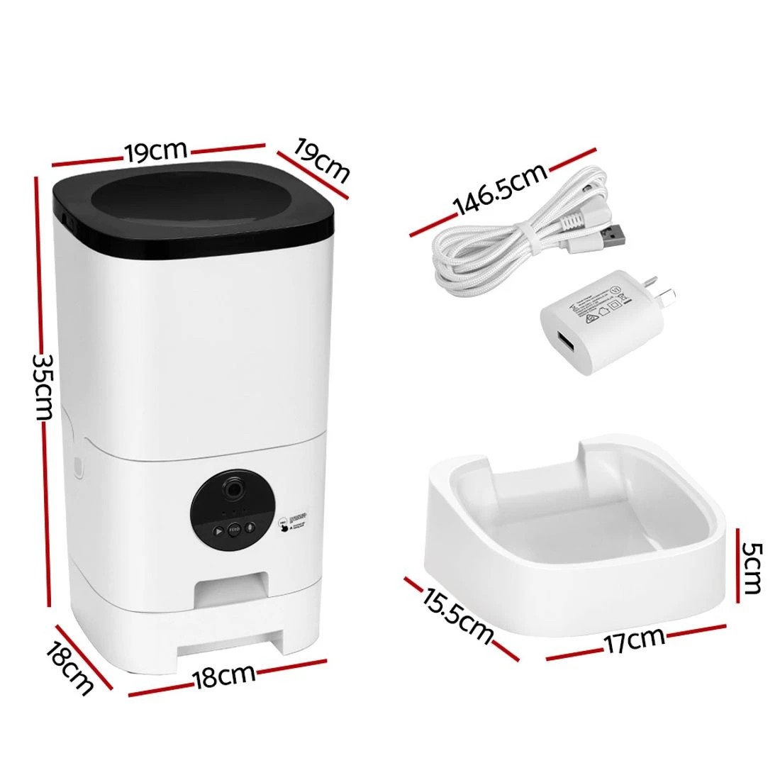 2 i.Pet Automatic Pet Feeder 6L Wifi Camera Dog Cat Smart Food Dispenser Timer - White, 2 of 6