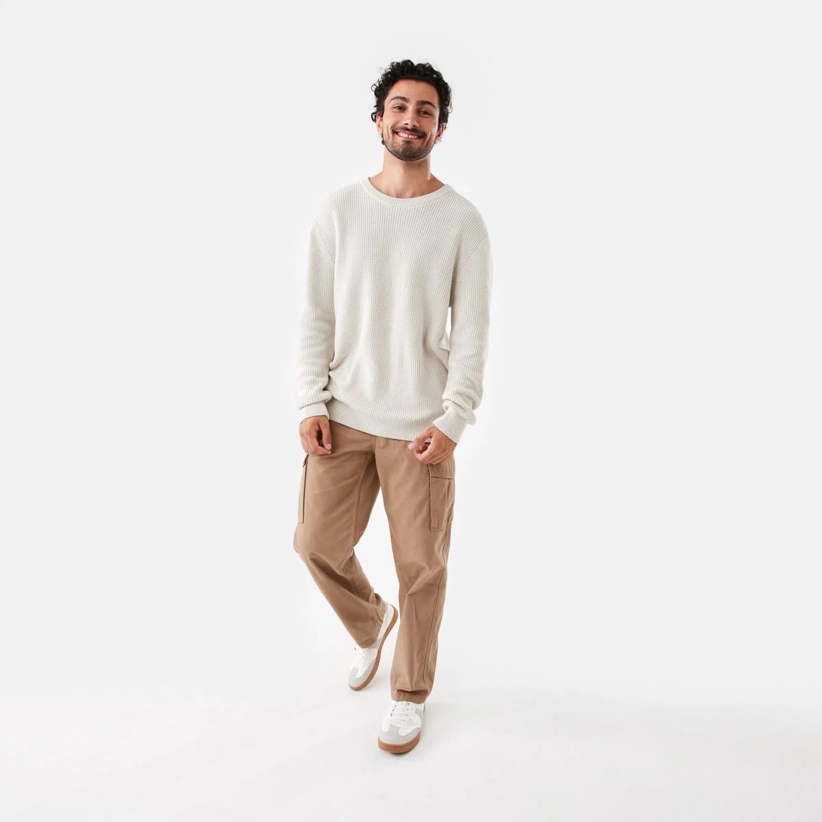 2 Textured Crew Knit Jumper Bge Dune, 2 of 6
