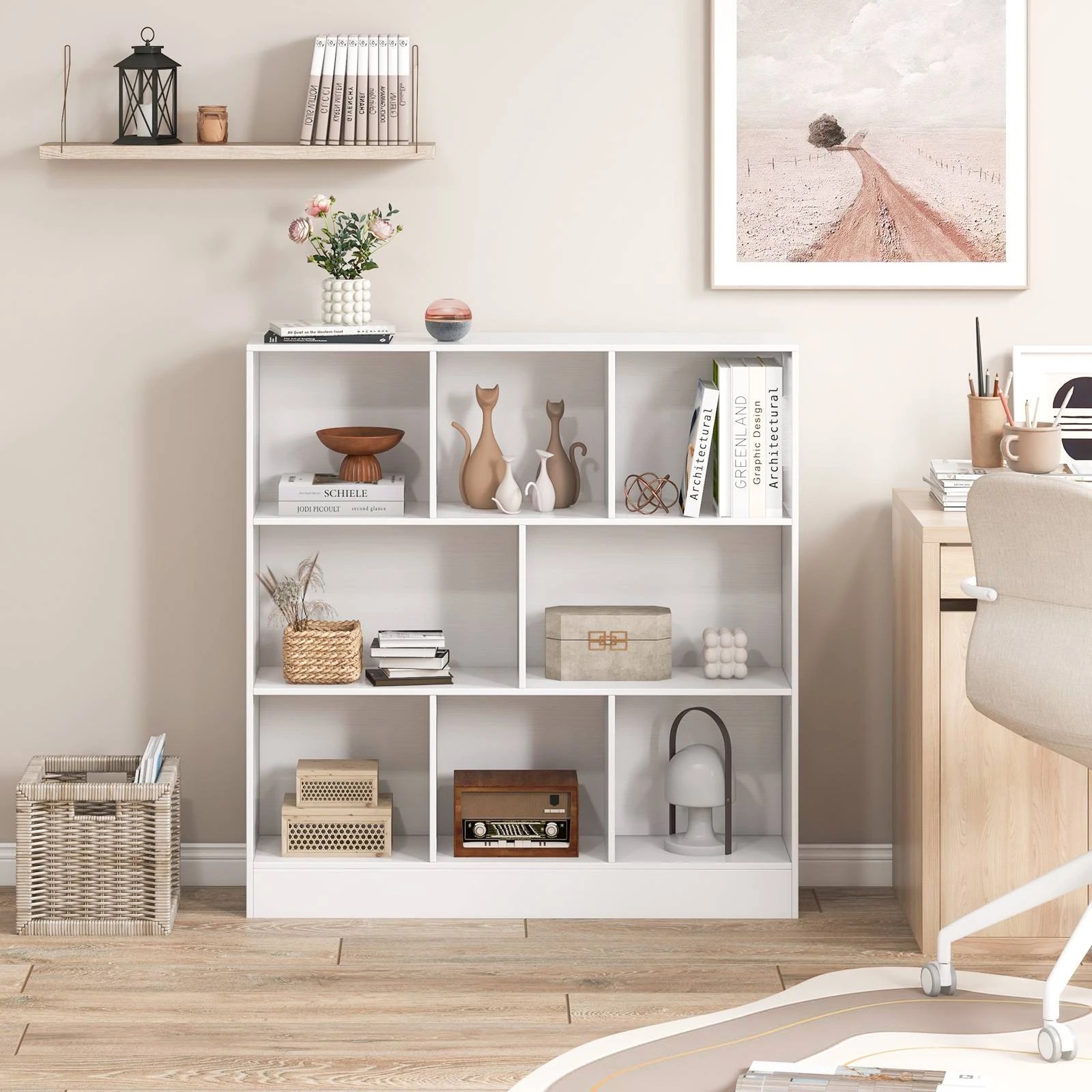 2 Costway 3-Tier Storage Bookshelf Open Display Shelf Book Cabinet Cubes Organizer - White, 2 of 4