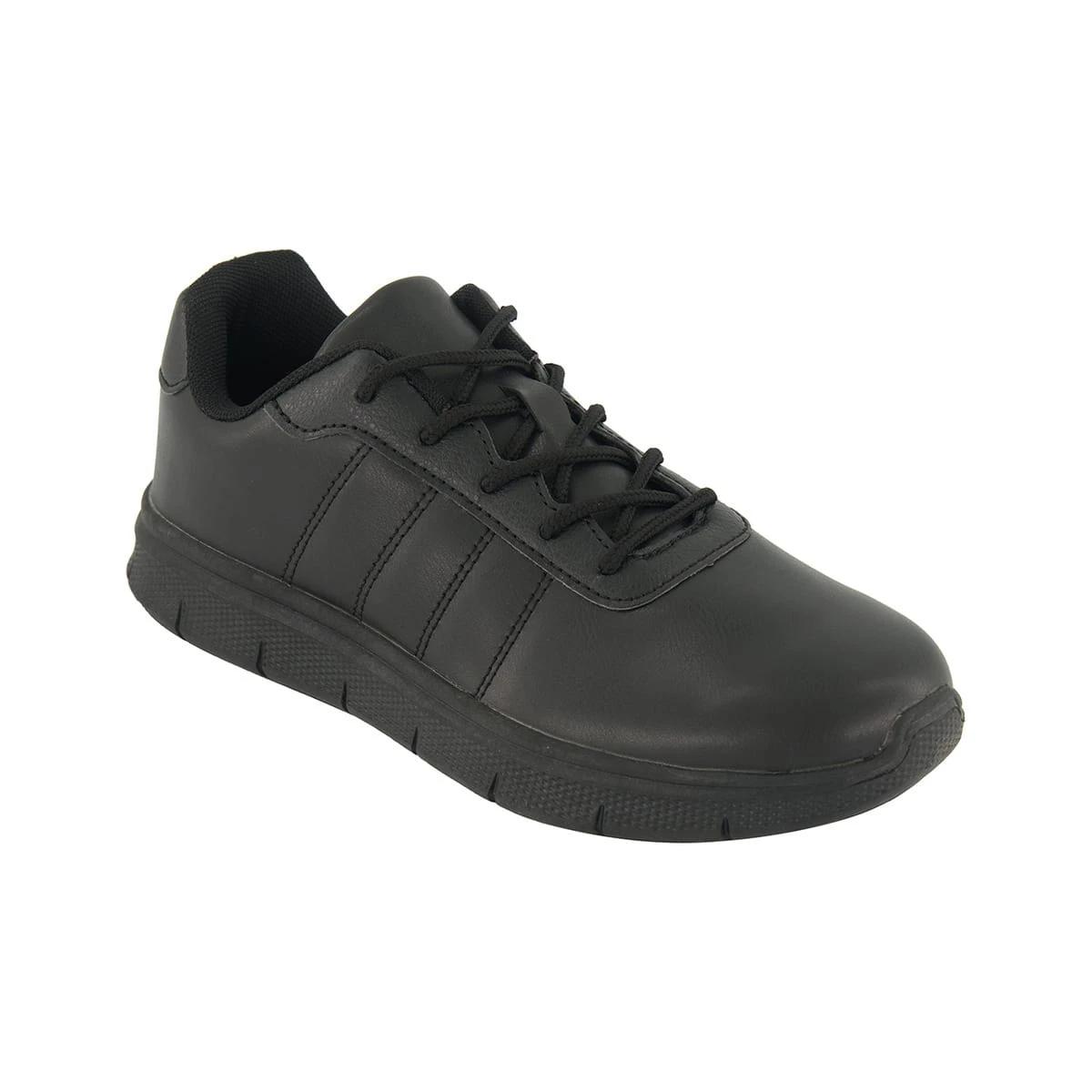 1 Lace Up Slip Resistant Sneakers BLACK, 1 of 5