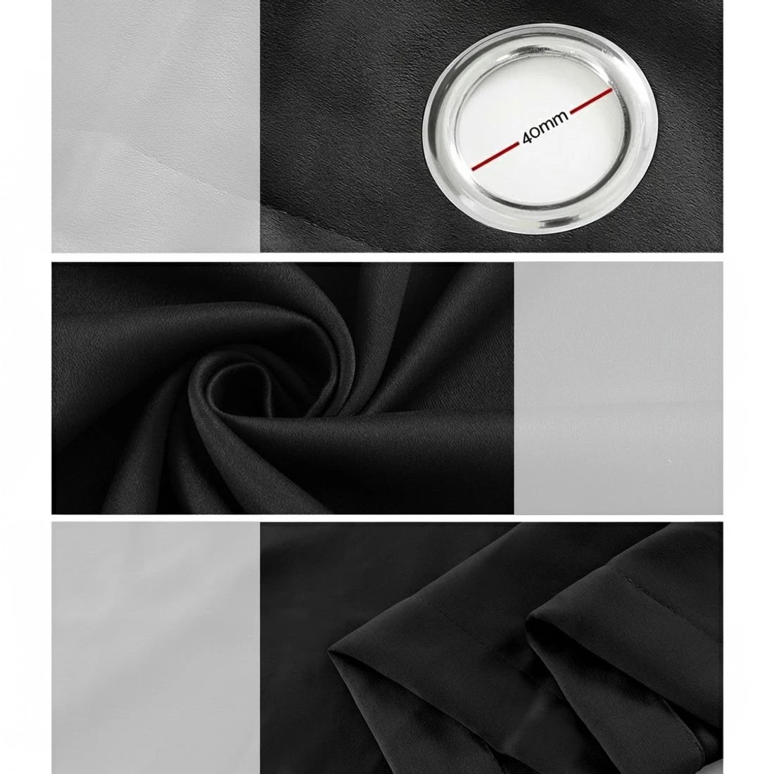 5 Artiss 2X Blockout Curtains Eyelet 300x230cm - Black, 5 of 5