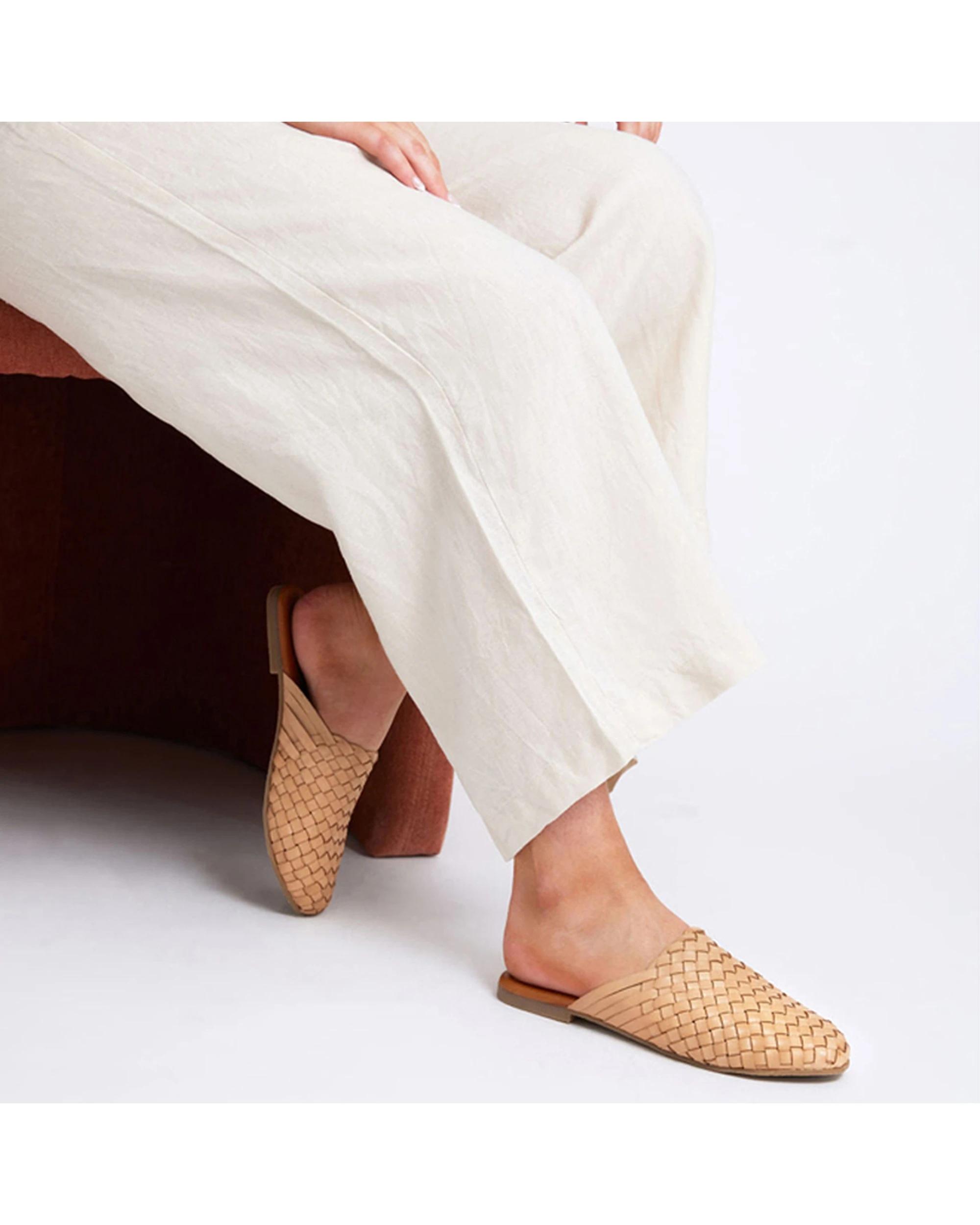 3 Human Shoes Barland Women's Mule Slide Sandals Woven Leather Natural NATURAL, 3 of 3