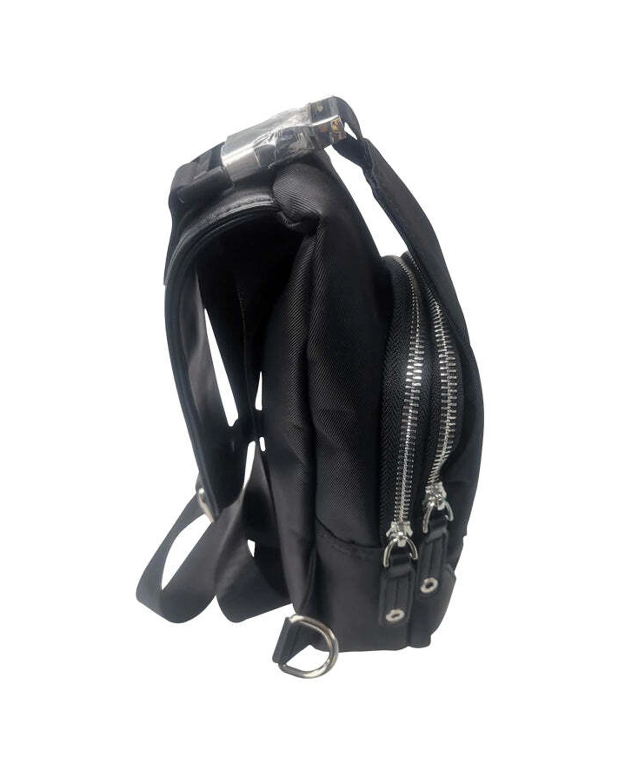3 Mens Republic Nylon Single Strap Sling Bag Backpack 3 Zip Pockets Nylon Bag For Men - Black, 3 of 4