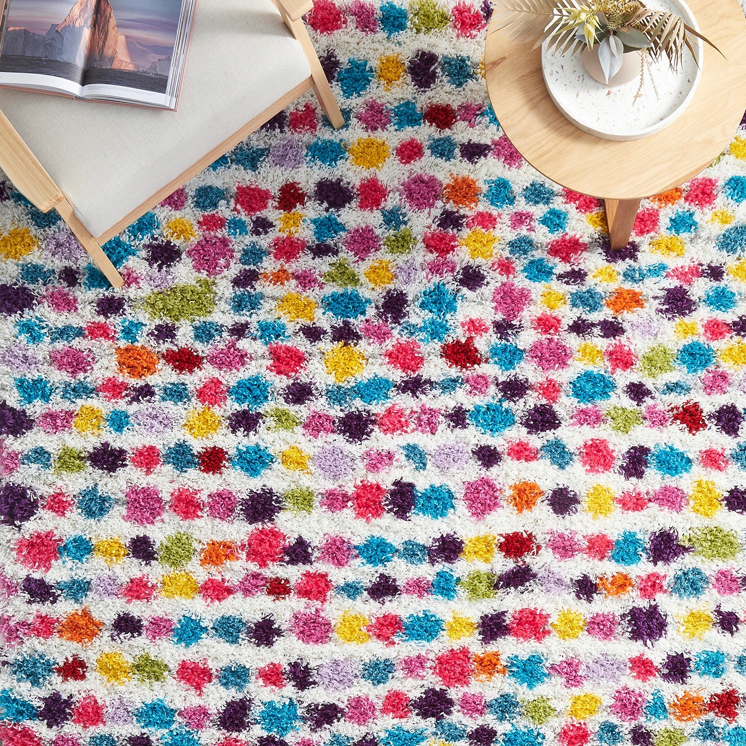 3 Common Ground Rugs Fantasy Dot 150x80cm - Small Pet Friendly Floor Rug - Multi, 3 of 8