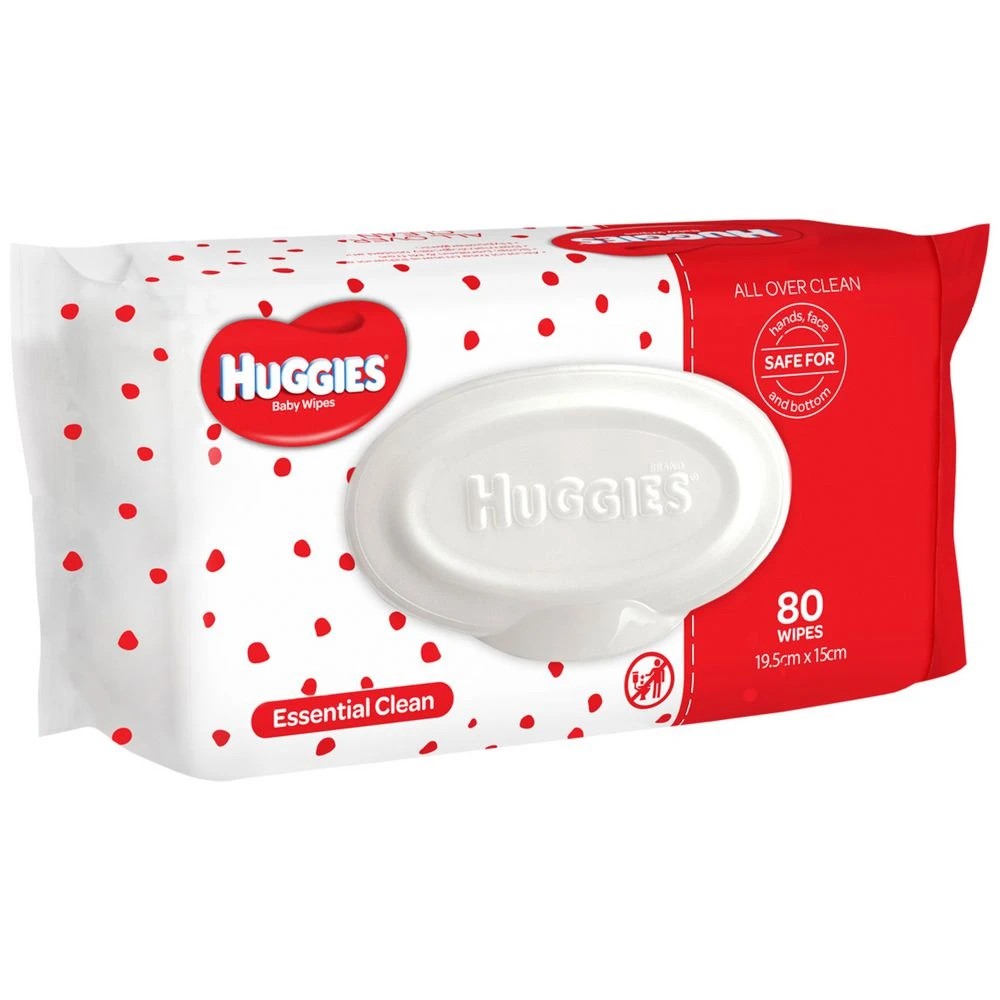 1 Huggies Essentials Baby Wipes Fragrance Free 80 Pack, 1 of 5