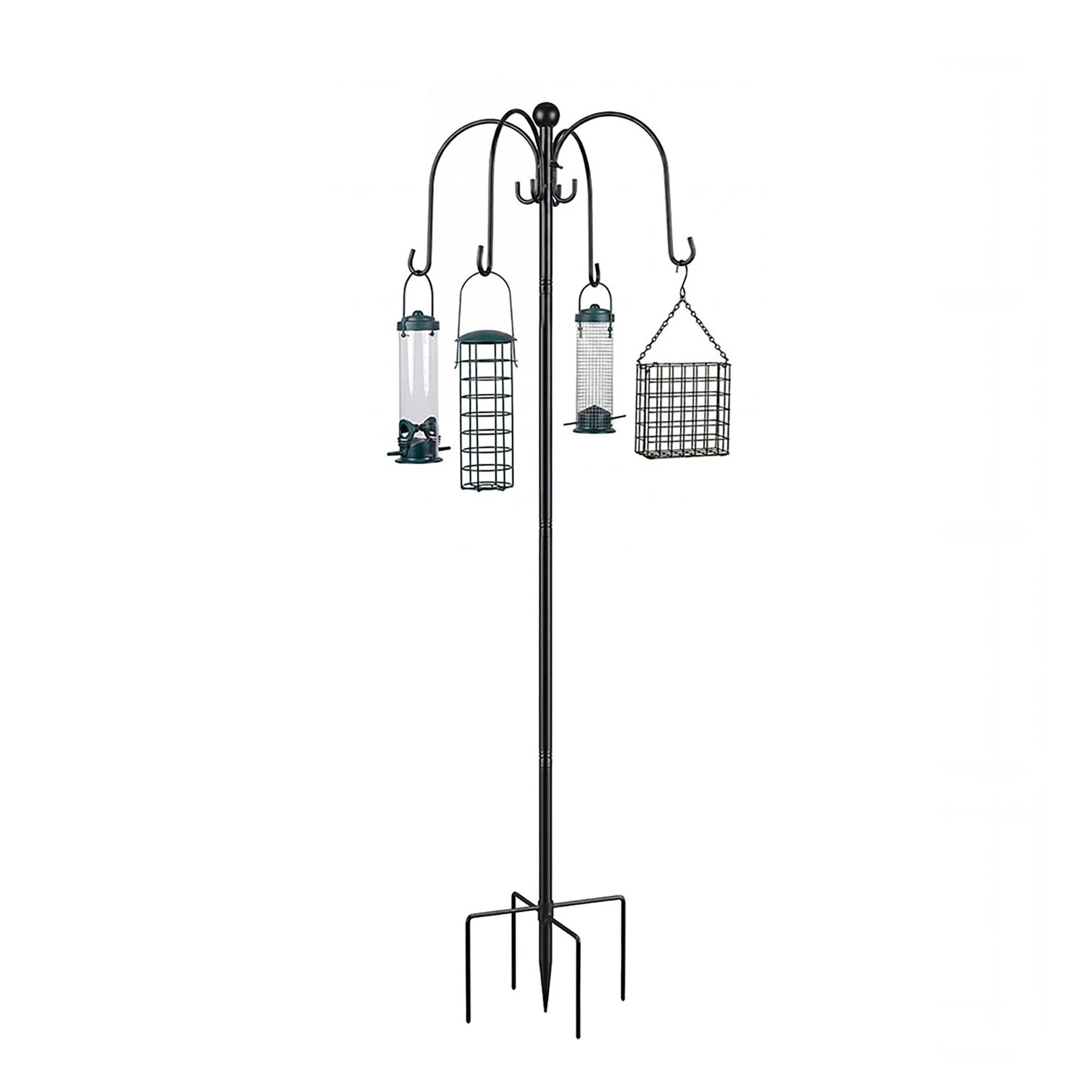 1 Toque Bird Feeder Station Hanging Stand Feeder 8 Hooks 4 Feeders Outdoor 224cm, 1 of 7