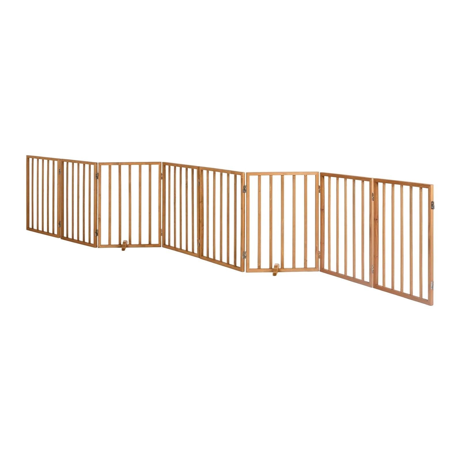 10 Alopet Wooden Pet Gate Dog Fence Playpen Safety Stair Barrier 6 Panels - Natural, 10 of 10