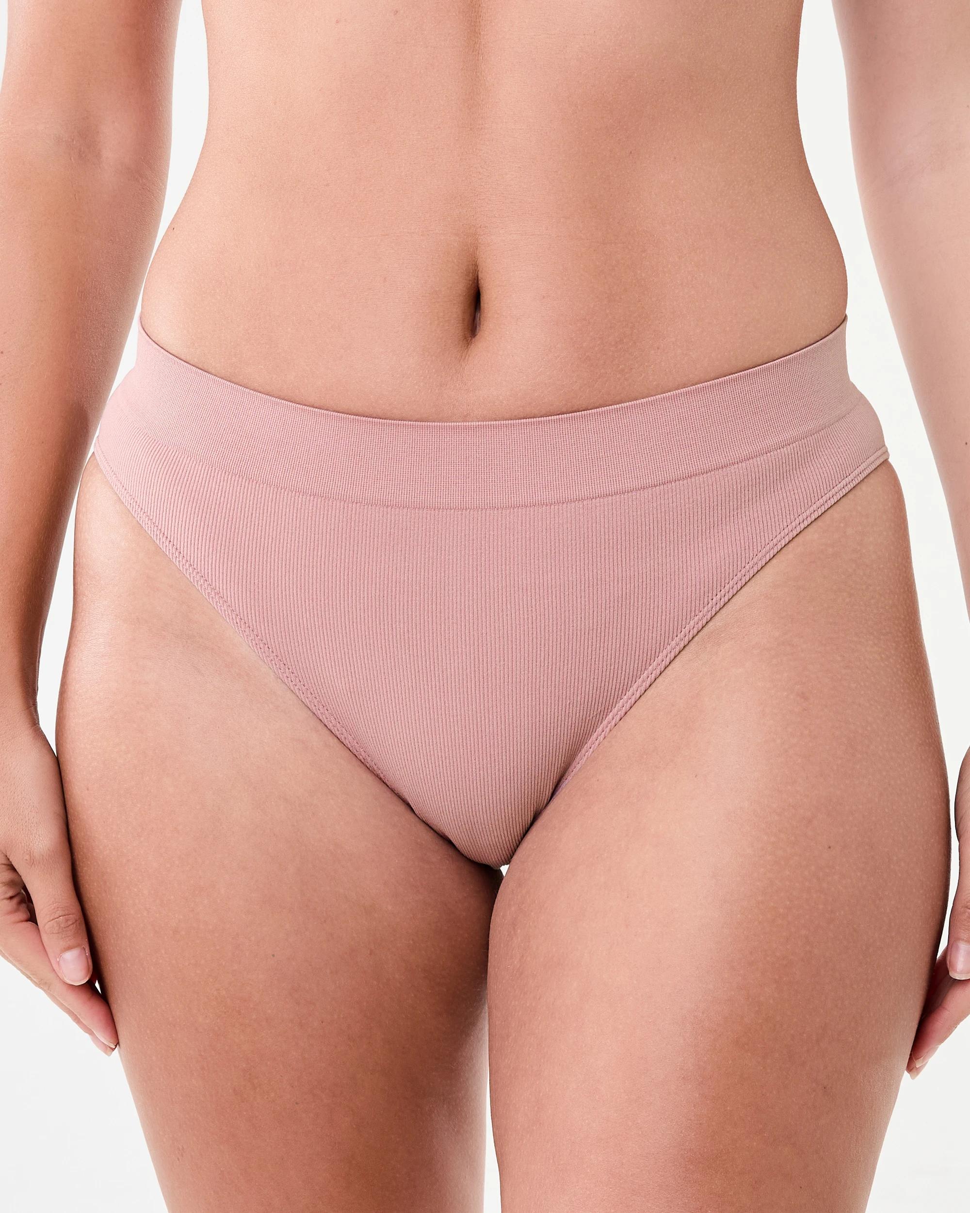 3 3 Pack Ribbed Seamfree Hi-Waist Bikini Briefs Rq Pk Nb, 3 of 8