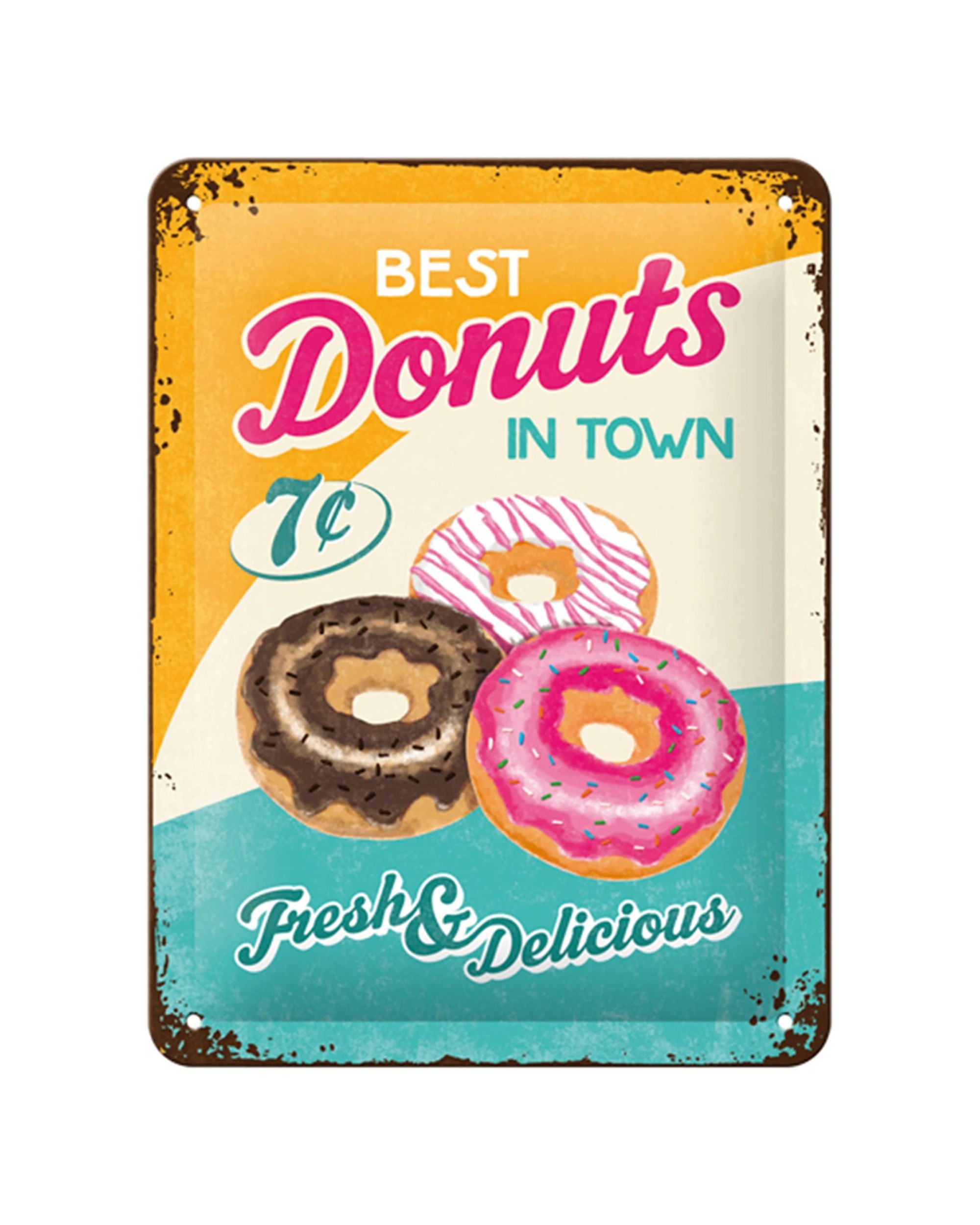 1 Nostalgic-Art 15x20cm Small Metal Sign - Donuts - Multi, 1 of 1