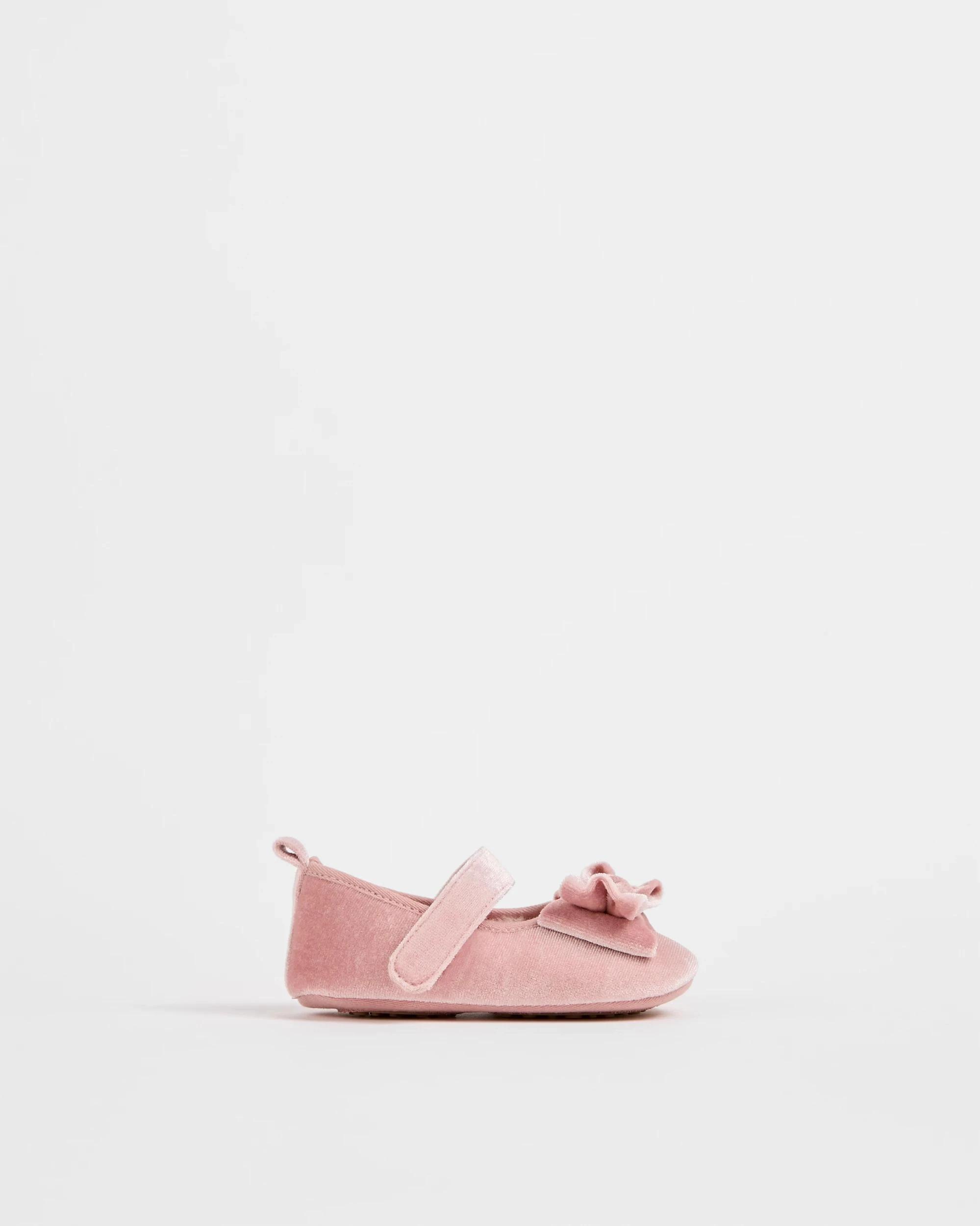 1 Target Baby Pre-Walker Velour Ballet Flat PINK, 1 of 3