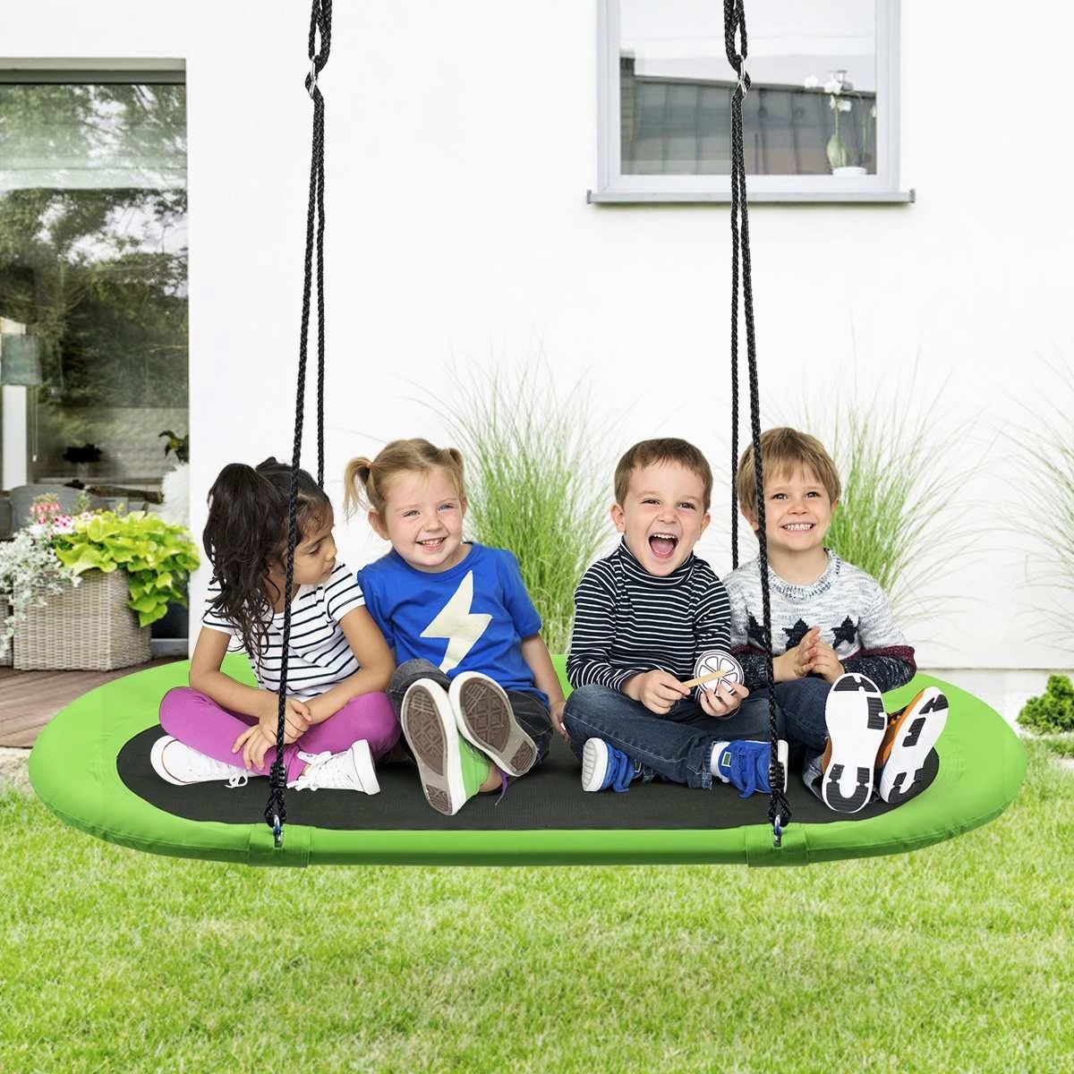 1 Costway Giant Tree Swing Adjustable Outdoor Hammock - Green, 1 of 1