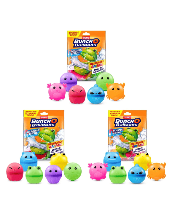 6 Piece Zuru X-SHOT Bunch O Balloons Reusable Animals Water Balloons - Assorted
