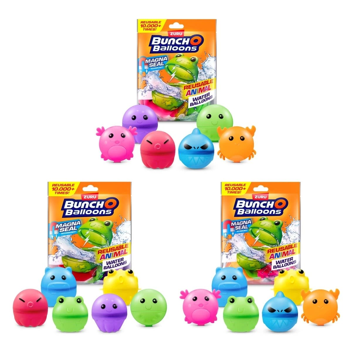 1 6 Piece Zuru X-SHOT Bunch O Balloons Reusable Animals Water Balloons - Assorted, 1 of 8