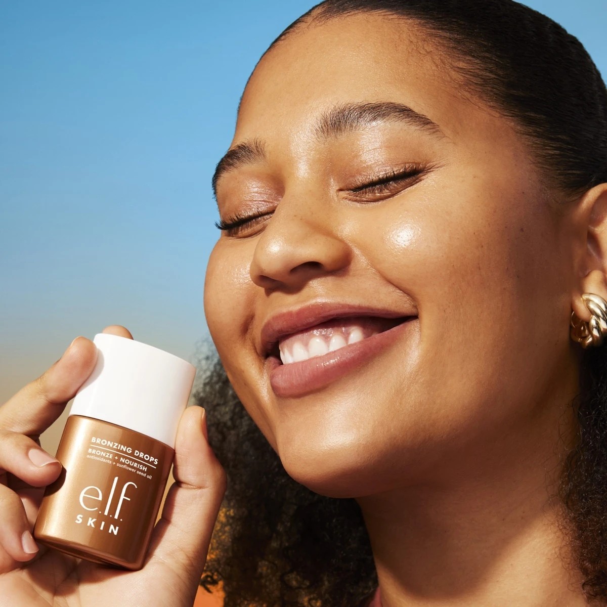 6 e.l.f. SKIN Bronzing Drops - Copper Gold, Vitamin E and Sunflower Seed Oil, 6 of 7