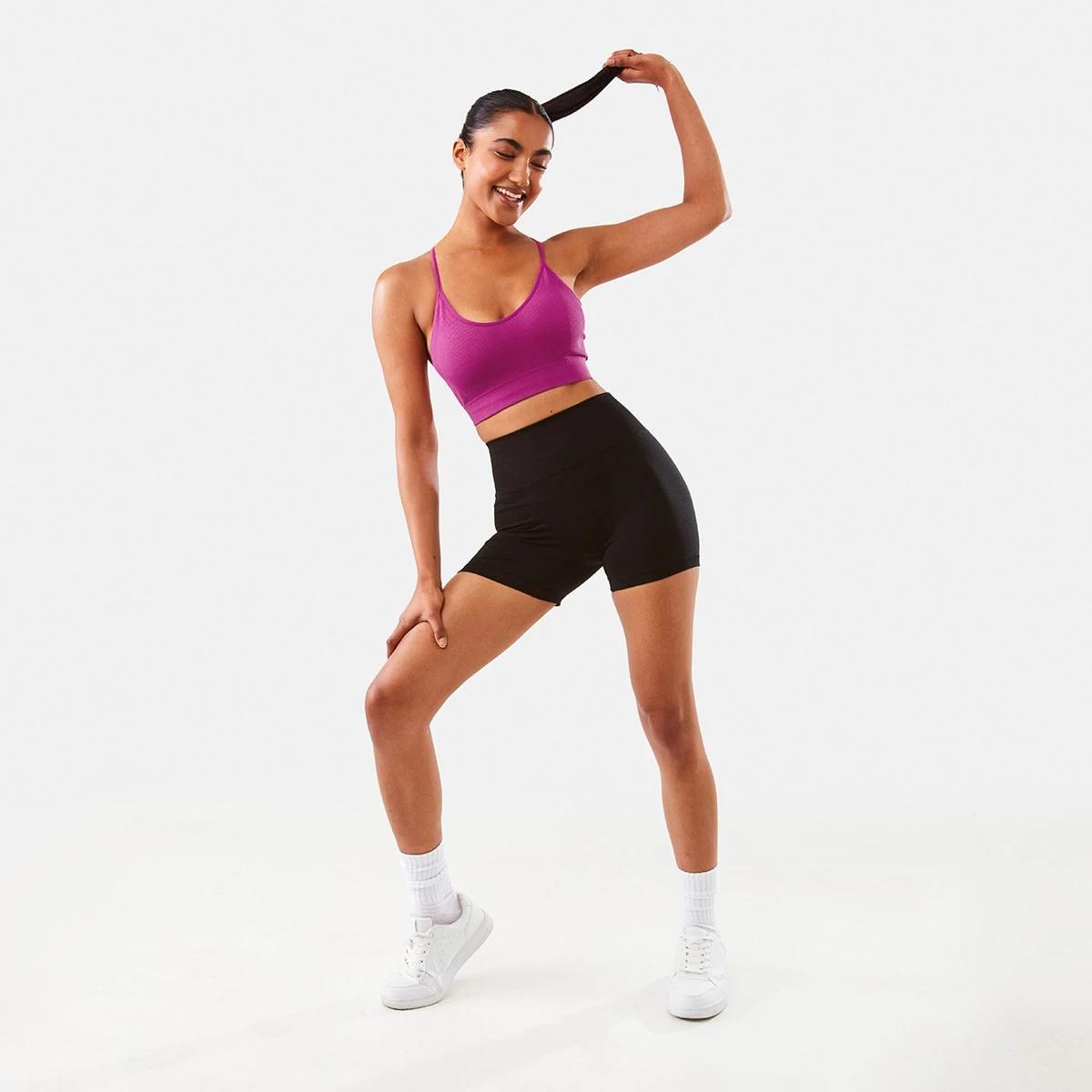 2 Active Womens Youth Tape Shorts BLACK, 2 of 8