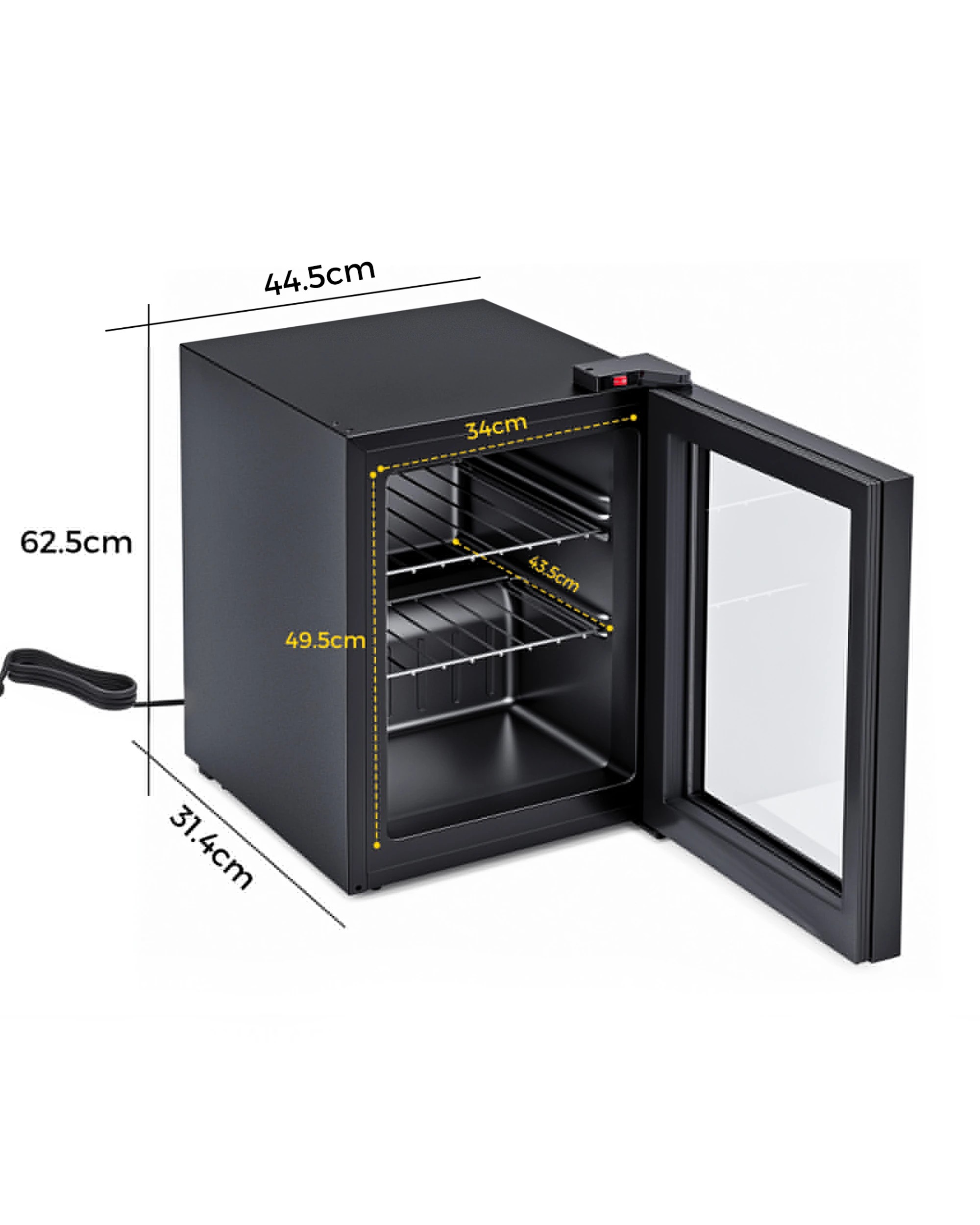 3 Yopower 60L Upright Freezer, Compact Vertical Freezer with Adjustable Thermostat - Black, 3 of 4
