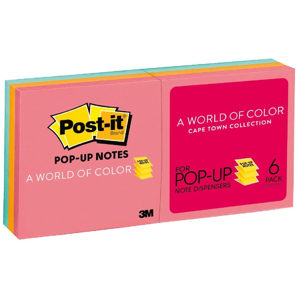 1 Post-it Pop-up Notes 76 x 76mm Capetown 6 Pack, 1 of 2