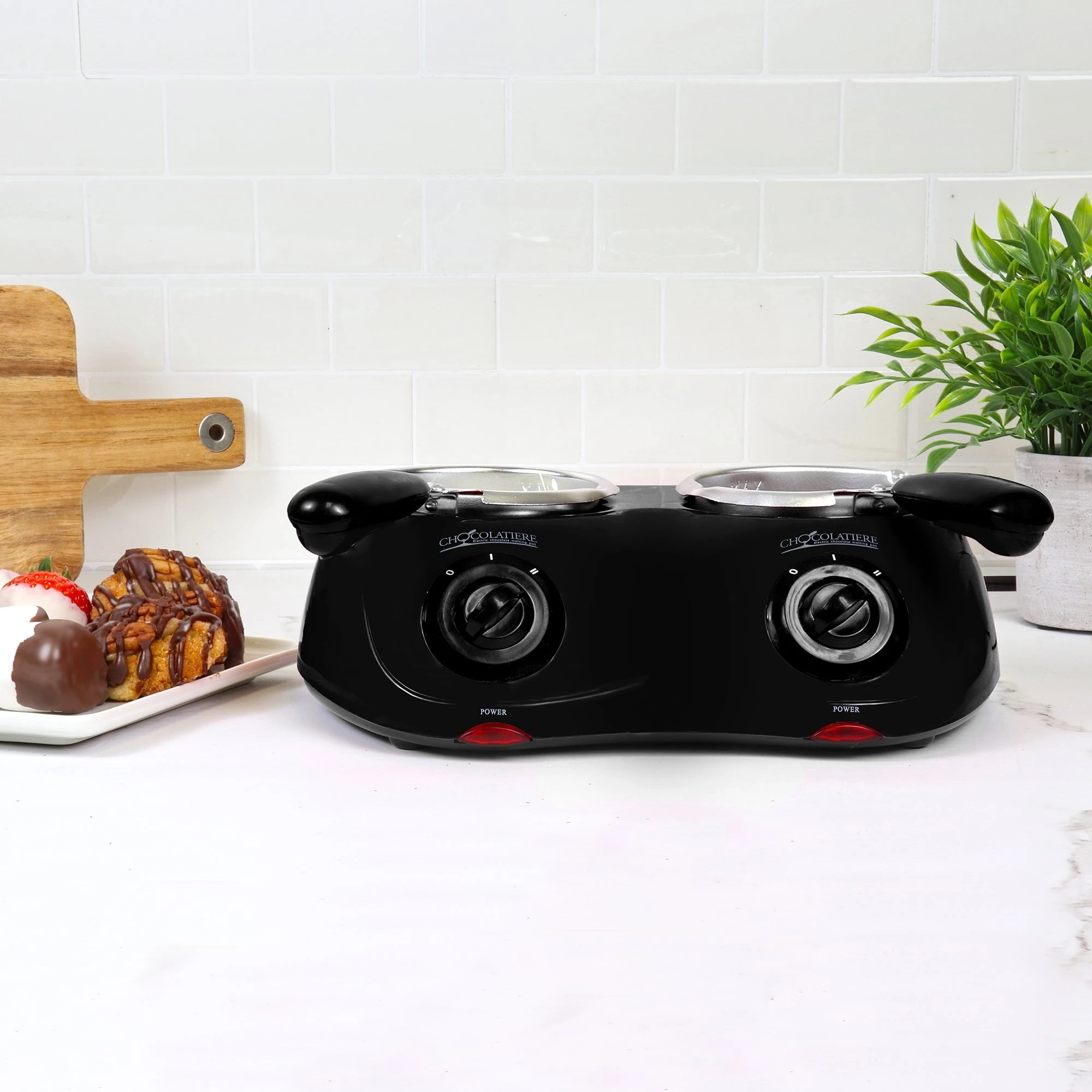 3 Total Chef Deluxe Chocolatiere Dual Chocolate Melter - Black, 3 of 6