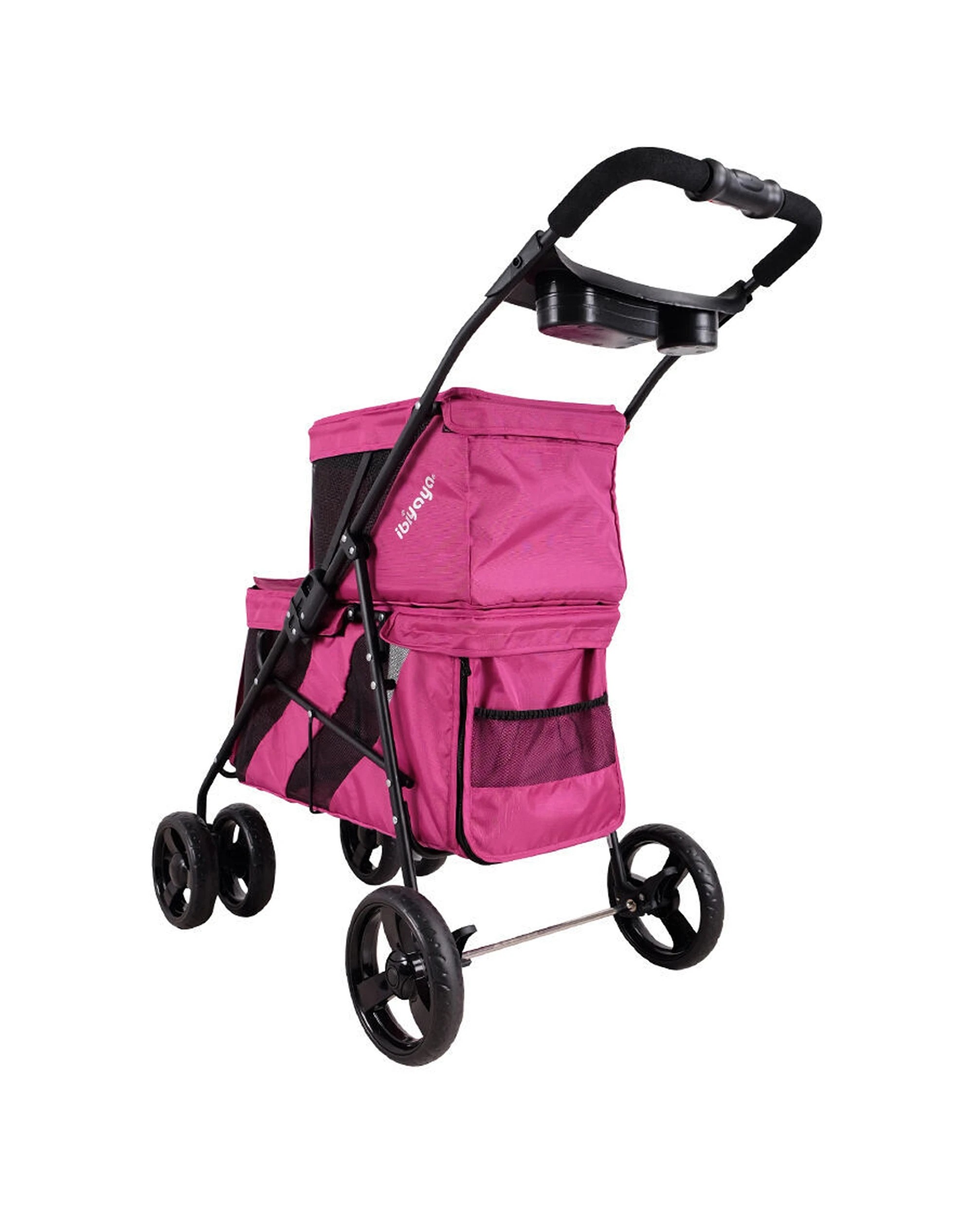 4 Ibiyaya Double Decker Pet Stroller Carrier For Multiple Pets One-Hand Fold - Multi, 4 of 5