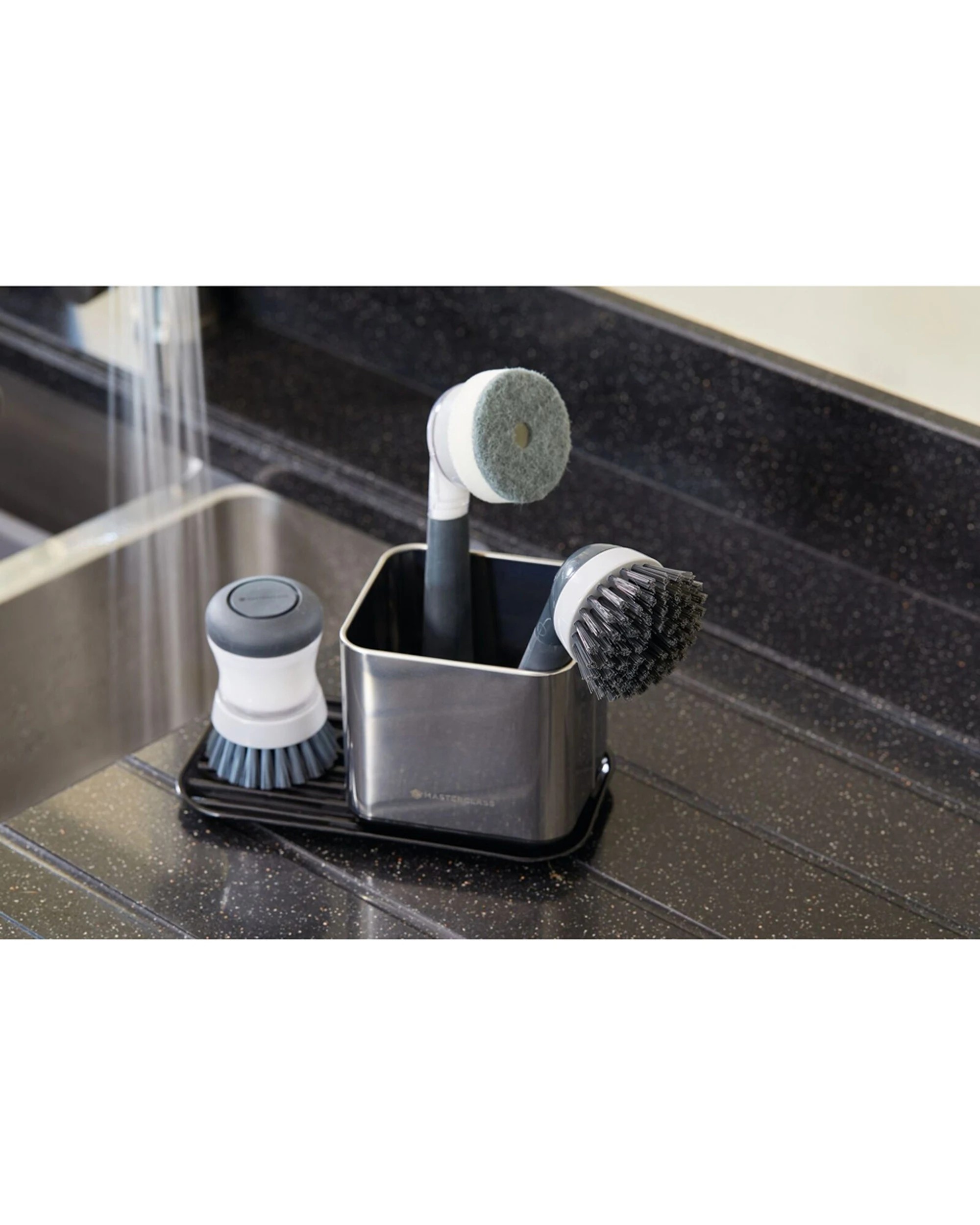 4 MasterCraft 4PK Soap Dispensing Dish Brush Cleaner Ergonomic 20cm - Grey, 4 of 5