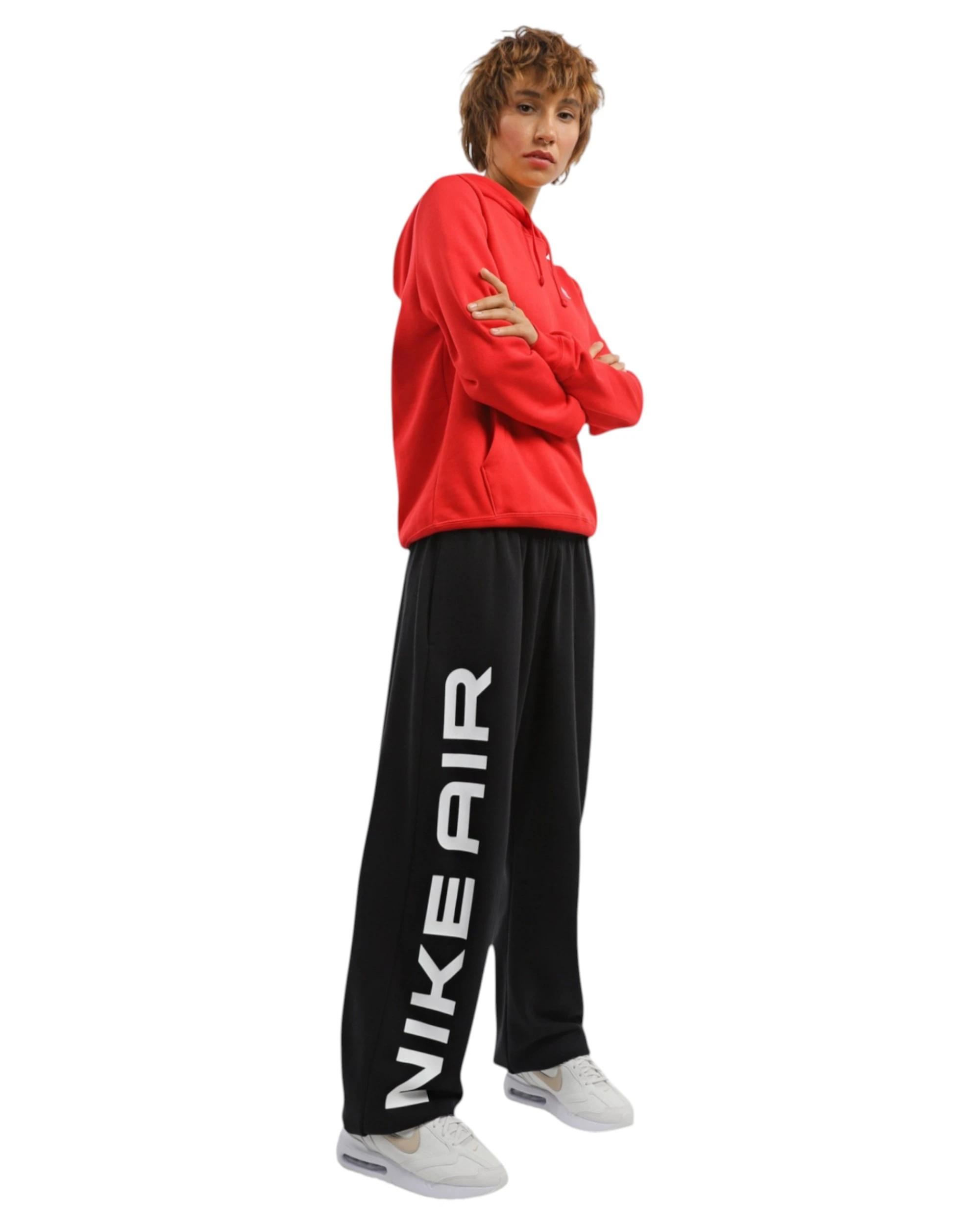 3 Nike Womens Sportswear Air Fleece Oversized High-Rise Joggers BLACK, 3 of 4