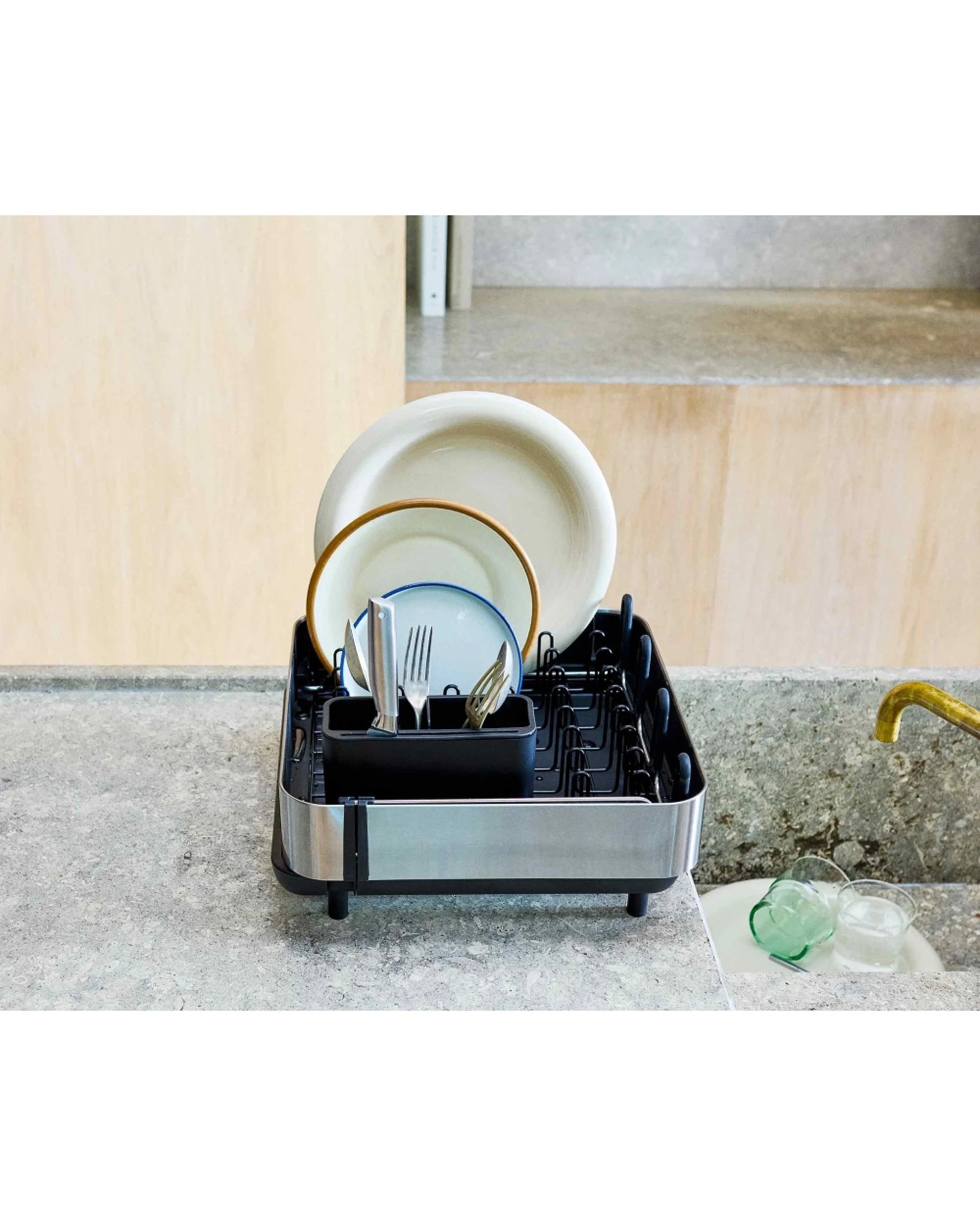 3 Joseph Joseph Extend Steel Plus Kitchen Dish Drying Rack - Black, 3 of 4