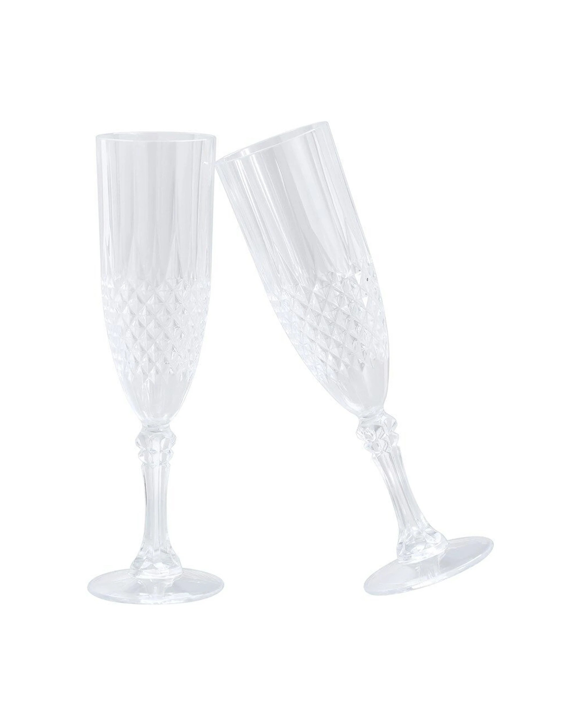 6 Lemon & Lime 32pc Crystal Deco Plastic Reusable Flute 230ml - Clear, 6 of 6