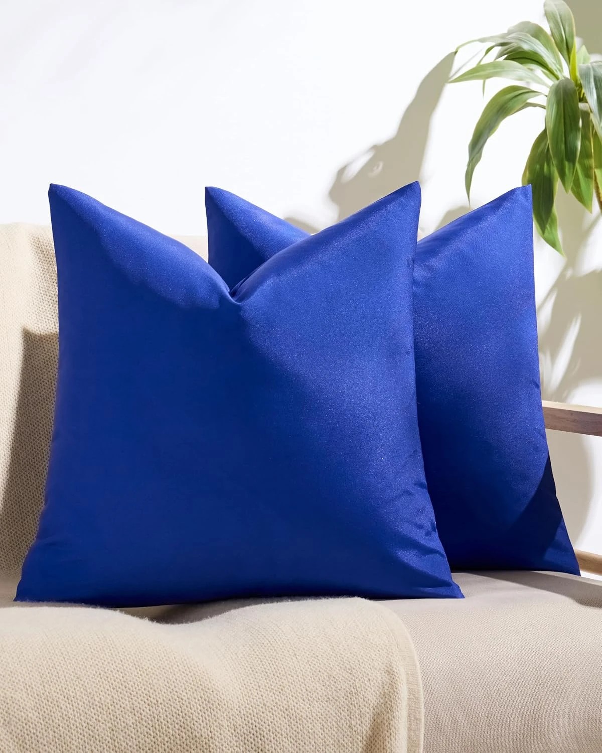 1 Gioia Casa 2-Pack Outdoor Waterproof Cushion Covers - Royal Blue, 45×45cm, 1 of 3