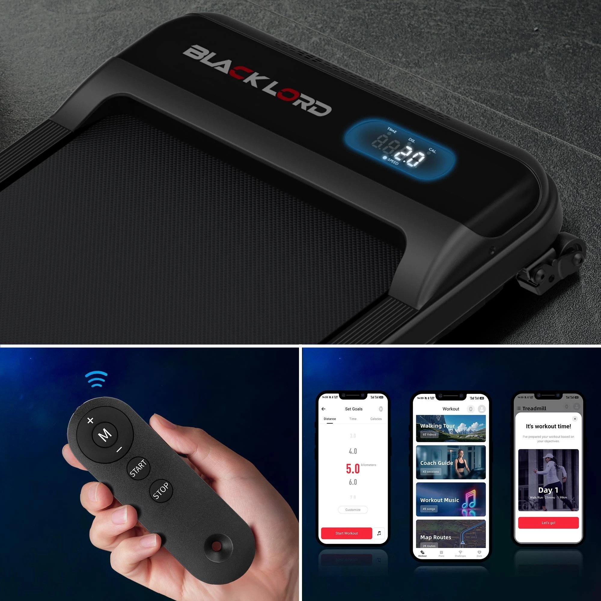 6 Black Lord Treadmill Electric Walking Pad Home Office Fitness Incline MS2 - Black, 6 of 9