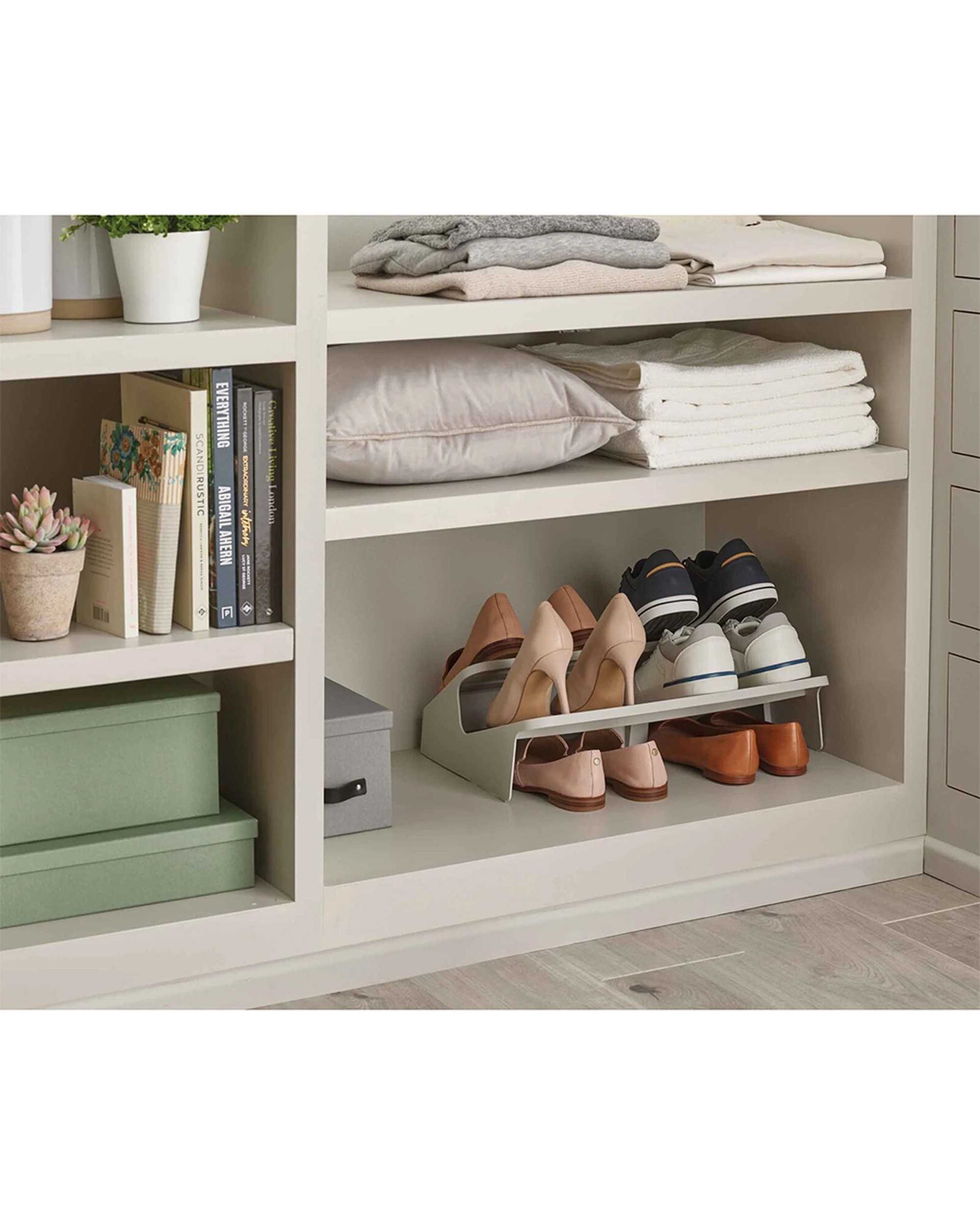 5 Joseph Joseph 47cm Shoe-In Large Shoe Rack Tiered Design Holds 6 Pairs Ecru - White, 5 of 5
