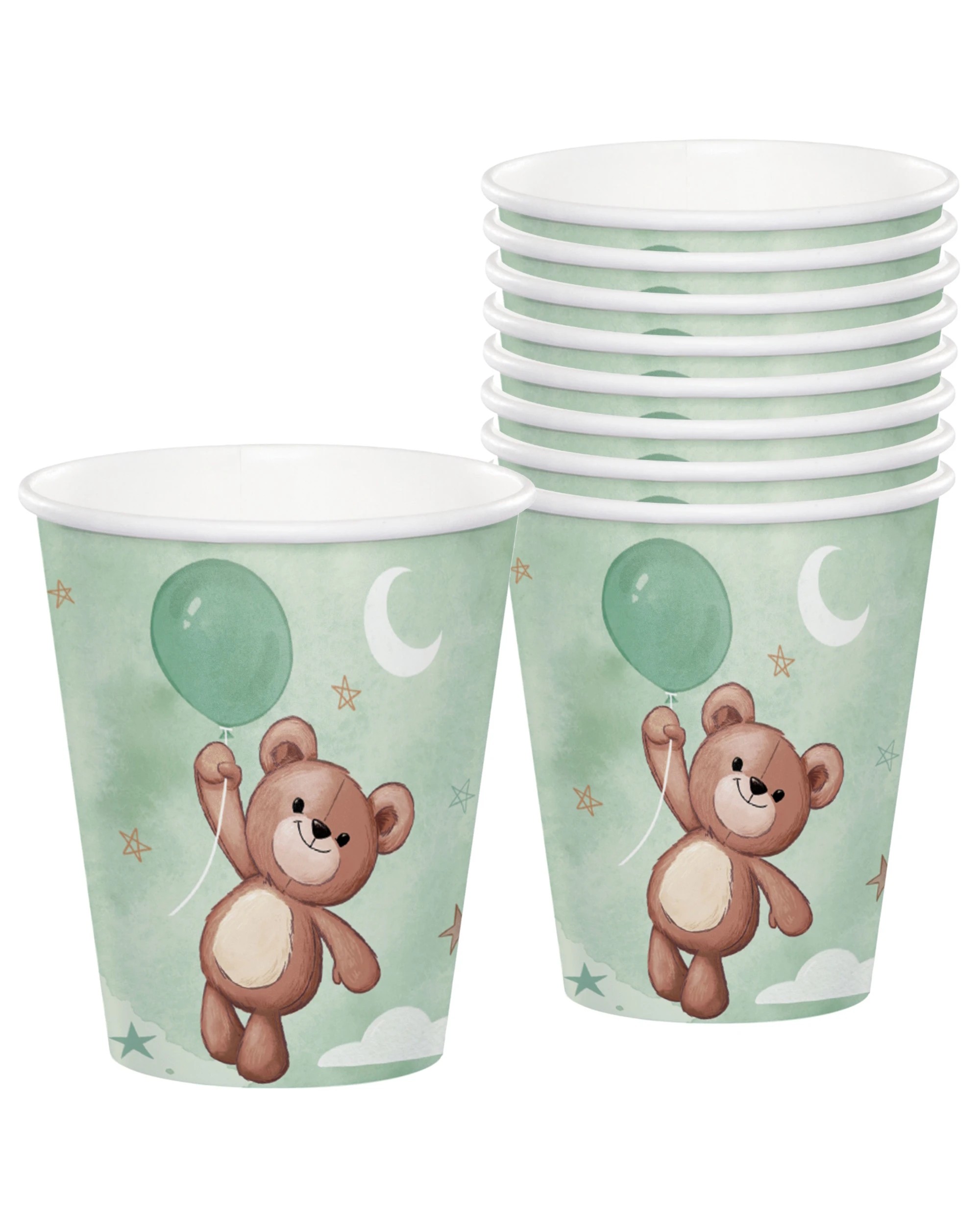 1 Creative Converting Teddy Bear Dreams Paper Cups Pack of 8 - Multi, 1 of 1
