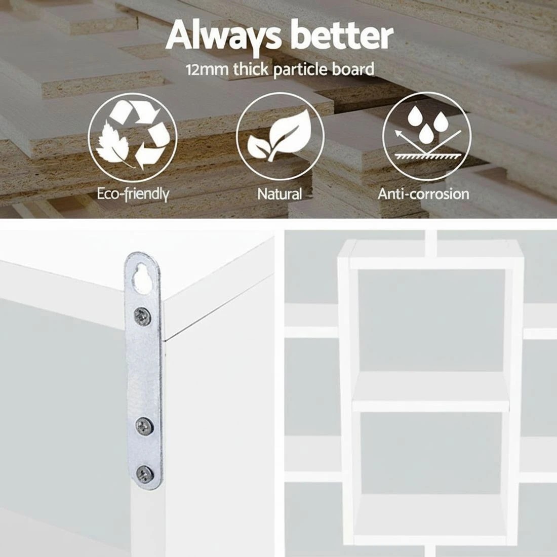 6 Artiss Floating Wall Shelves Bookshelf Display Storage Space Saving Modern Decor Easy Install Sturdy - White, 6 of 7