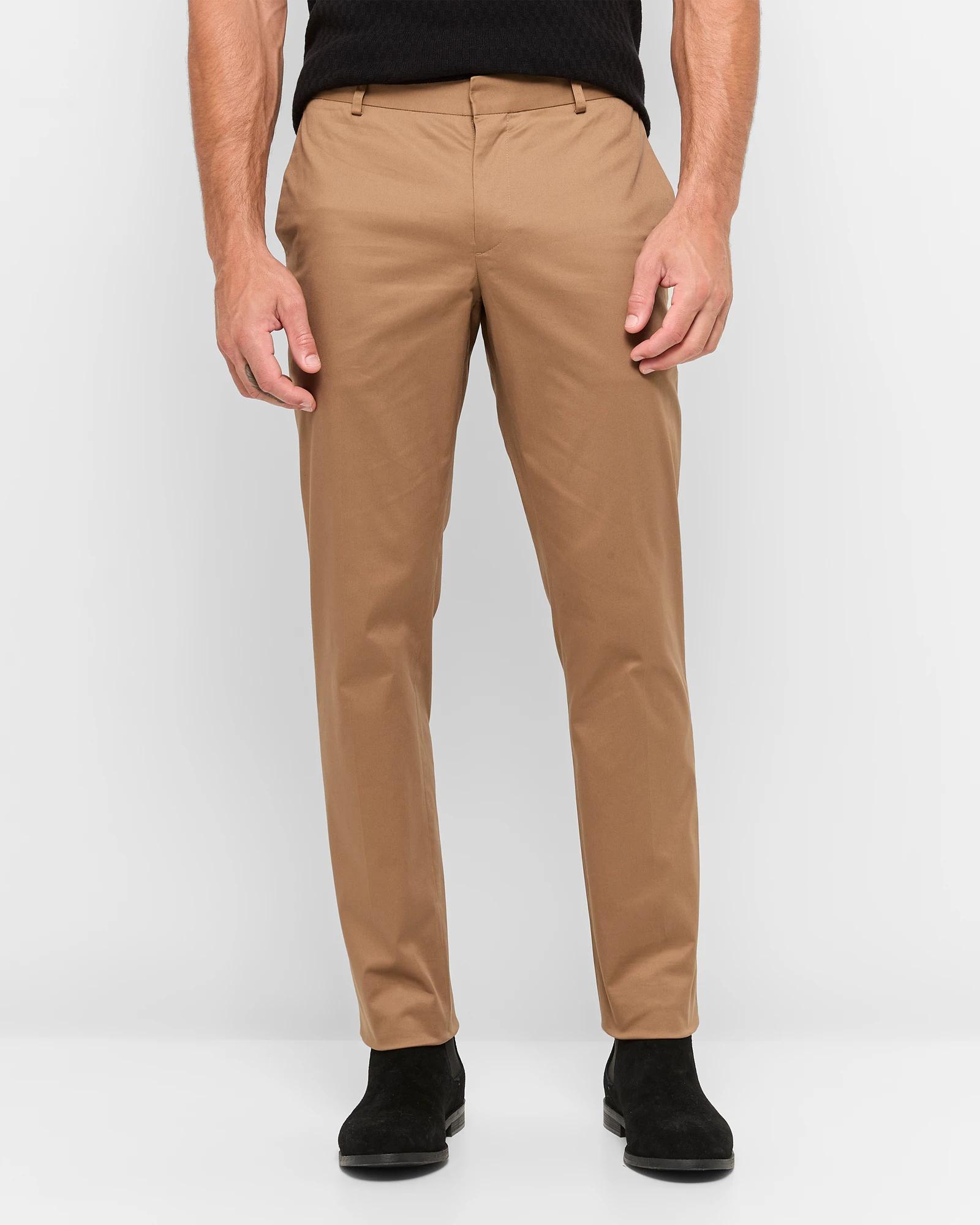1 Preview Australian Cotton Tailored Slim Chino Pants OTTER, 1 of 7