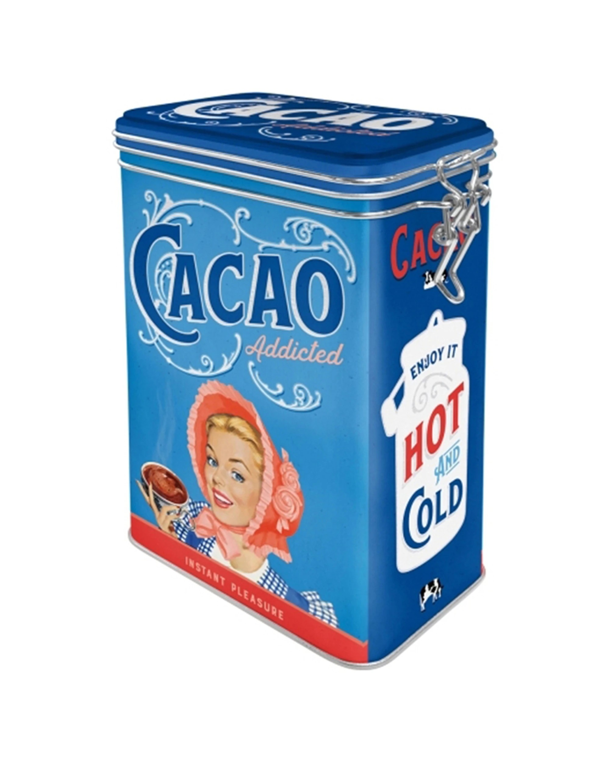 1 Nostalgic-Art Storage Clip Top Tin Box 1.3L Capacity - Cacao Addicticed - Pattern, 1 of 1