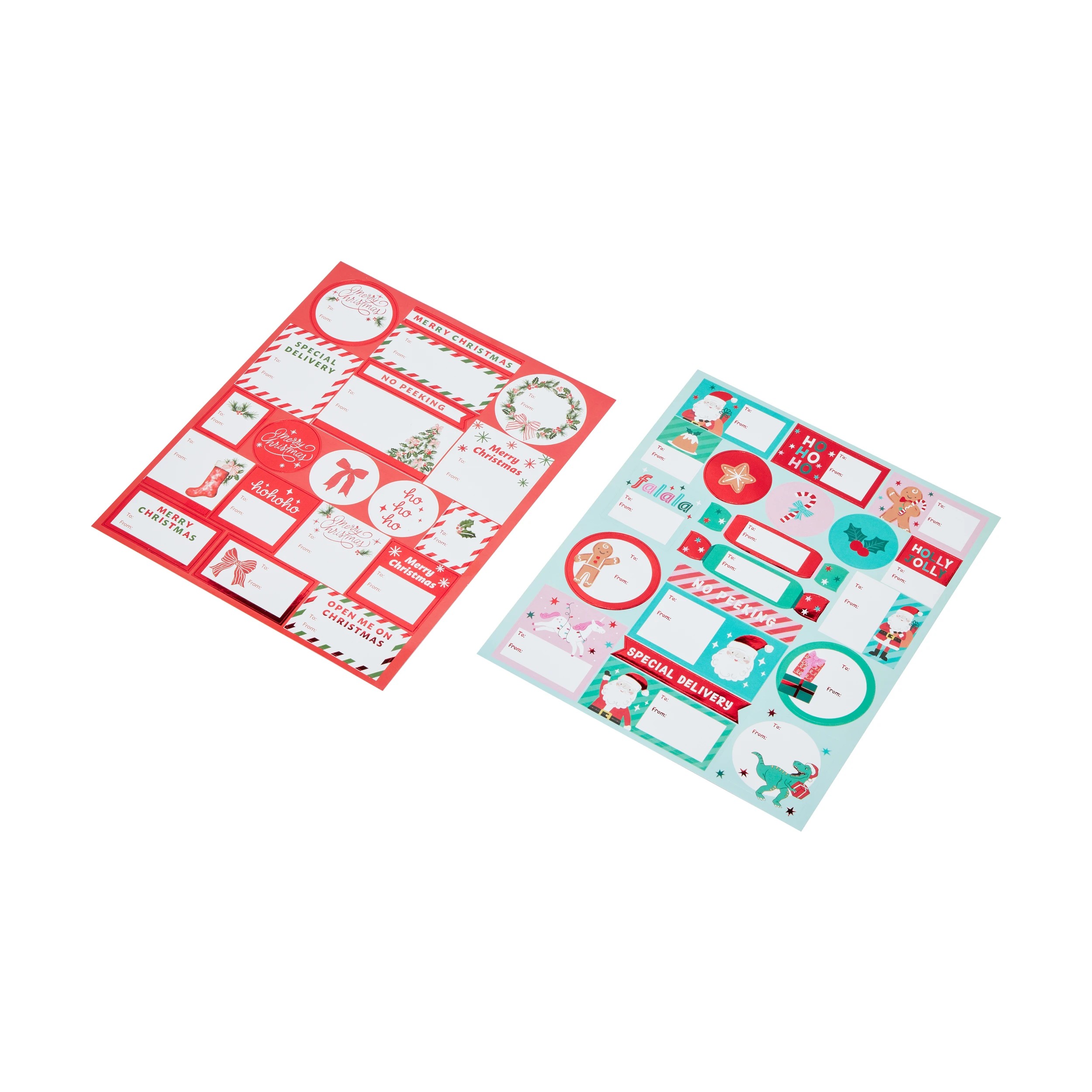 5 100 Pack Christmas Sticker Tags - Assorted, 5 of 5