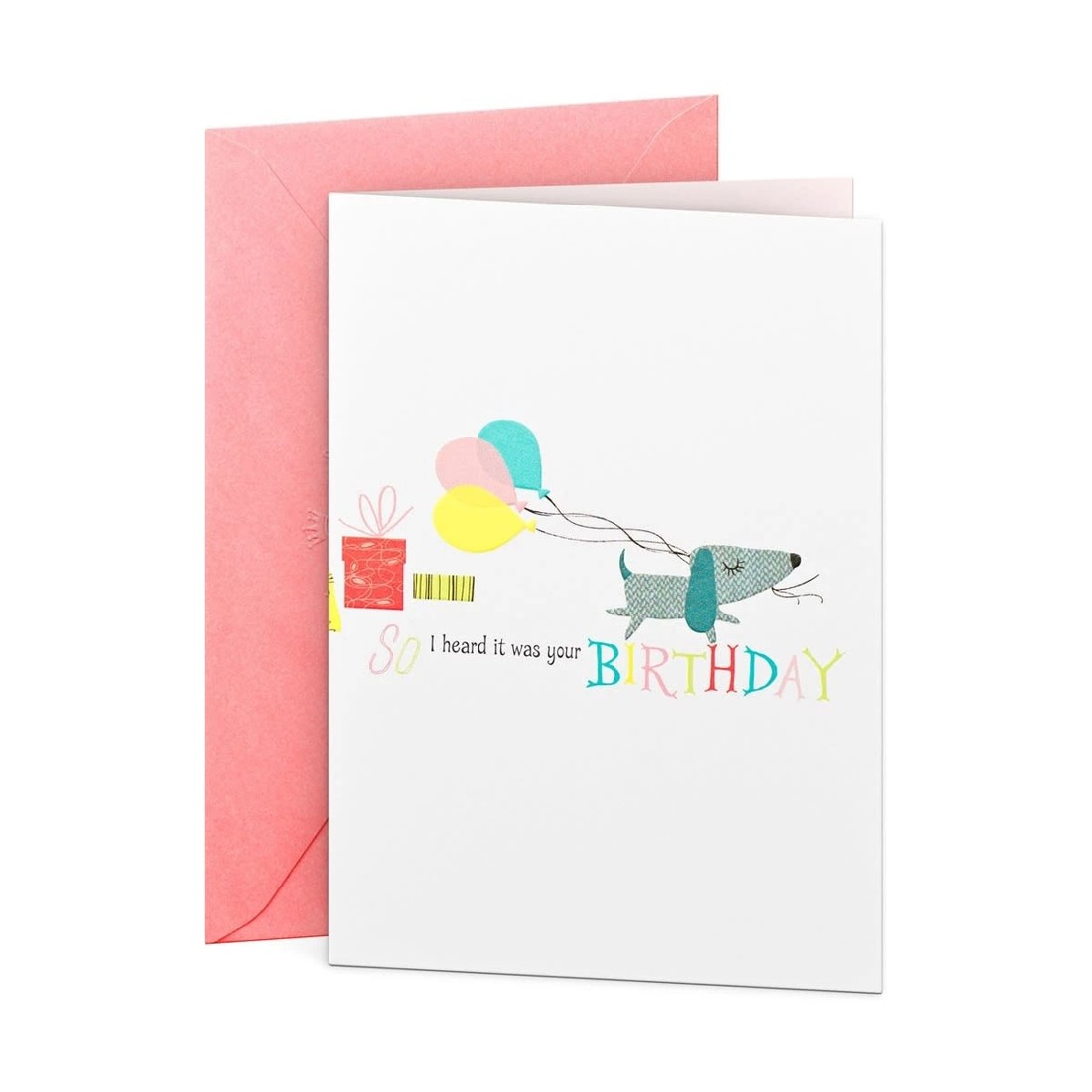 1 Hallmark Birthday Card - Dog with Balloons and Presents, 1 of 3