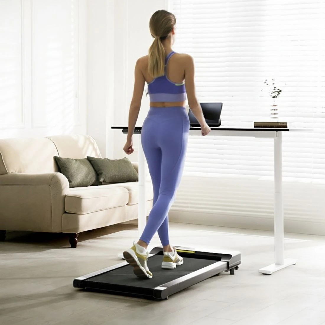 4 Artiss 400mm Treadmill Electric Walking Pad with 120cm Automatic Standing Desk - Multi, 4 of 7