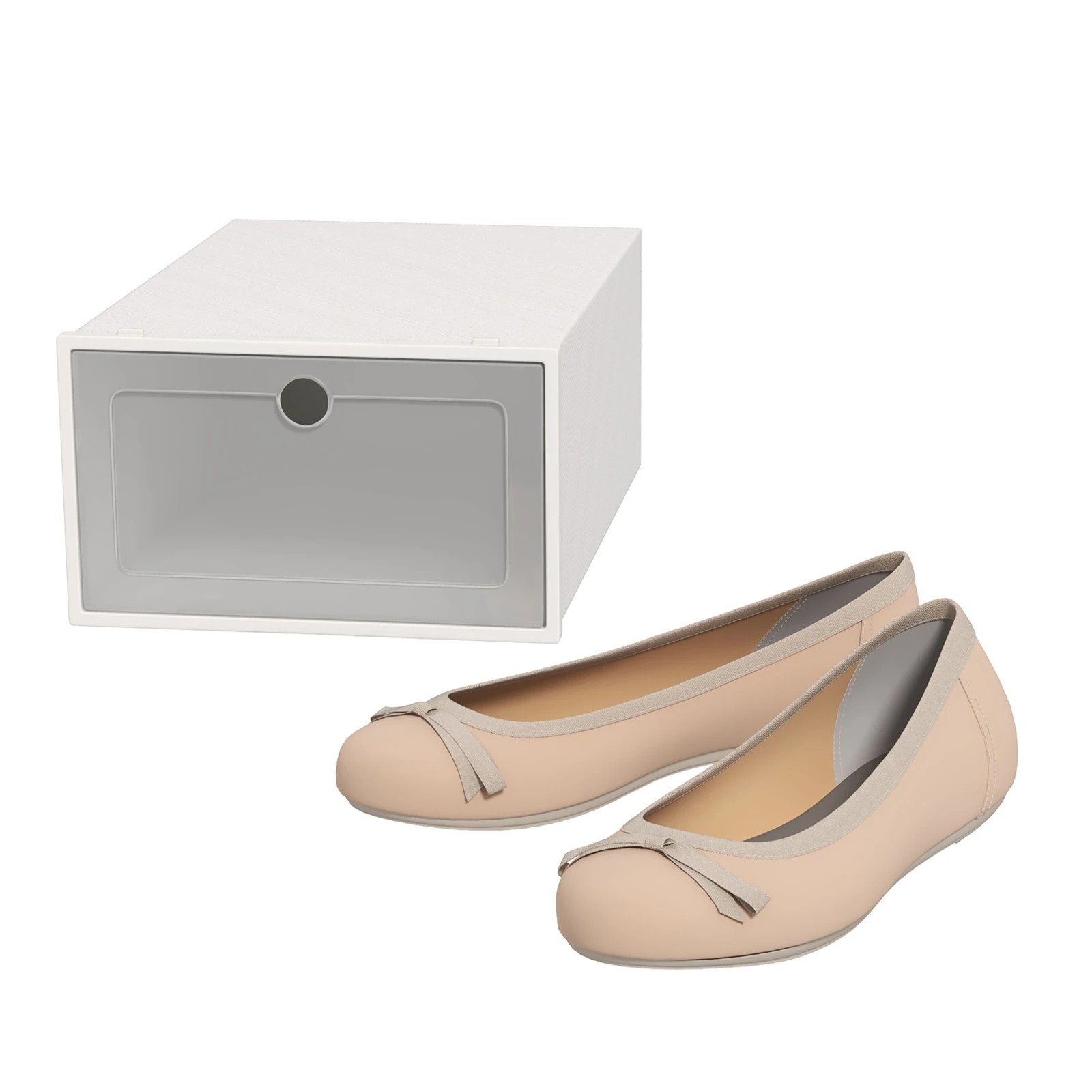 9 Casa Decor 12-Piece Stackable Transparent Shoe Organiser Set - White, 9 of 9