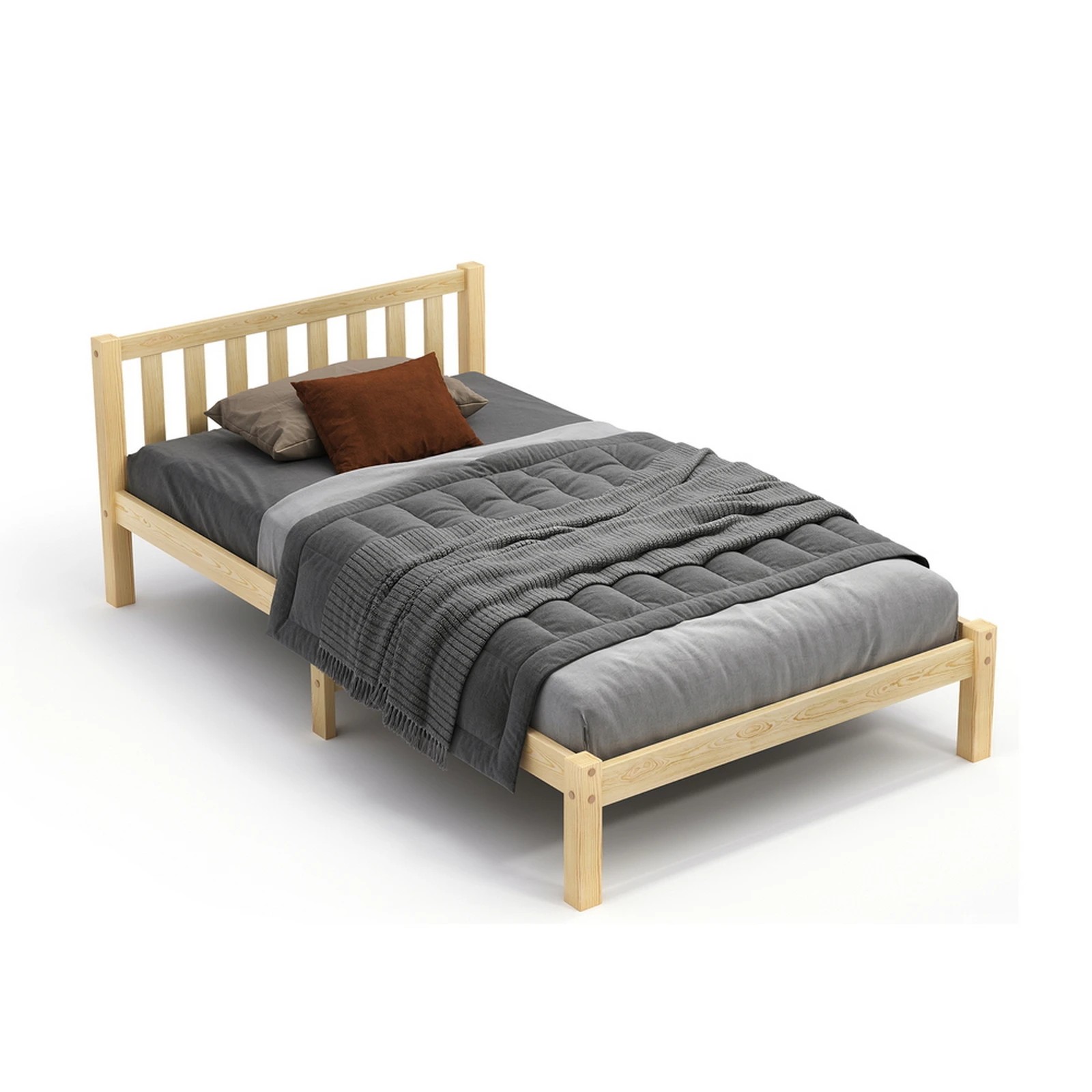 1 Alfordson Bed Frame Wooden Timber King Single Mattress Base Platform Fenella - Natural, 1 of 10