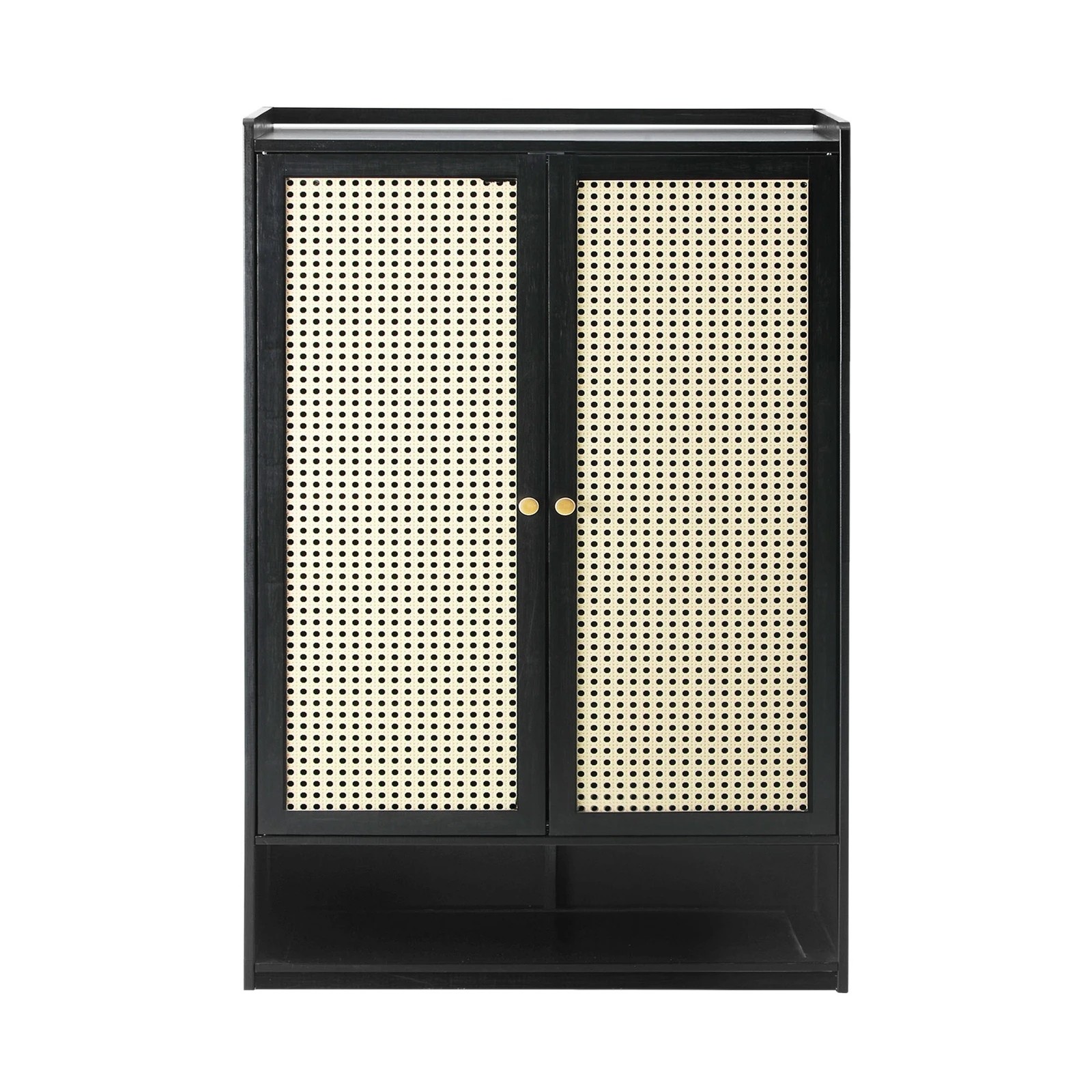 8 Oikiture Shoe Storage Cabinet Shoes Rack Organiser Shelf 2 Doors Rattan
 - Black, 8 of 10