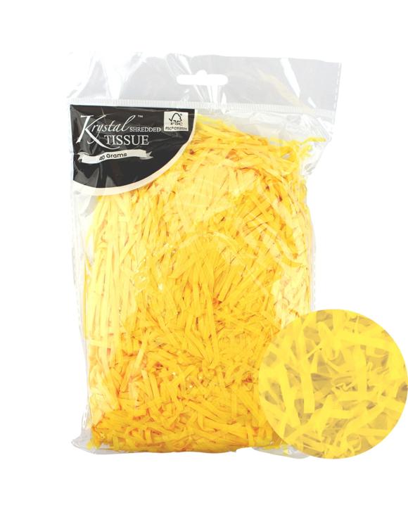 Artwrap Krystal Shredded Tissue Paper 40g Bag - Yellow