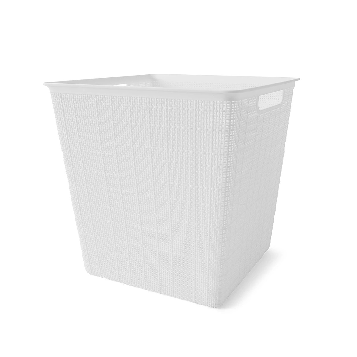 2 15.5L Linen Weave Rectangle Basket - White, 2 of 8