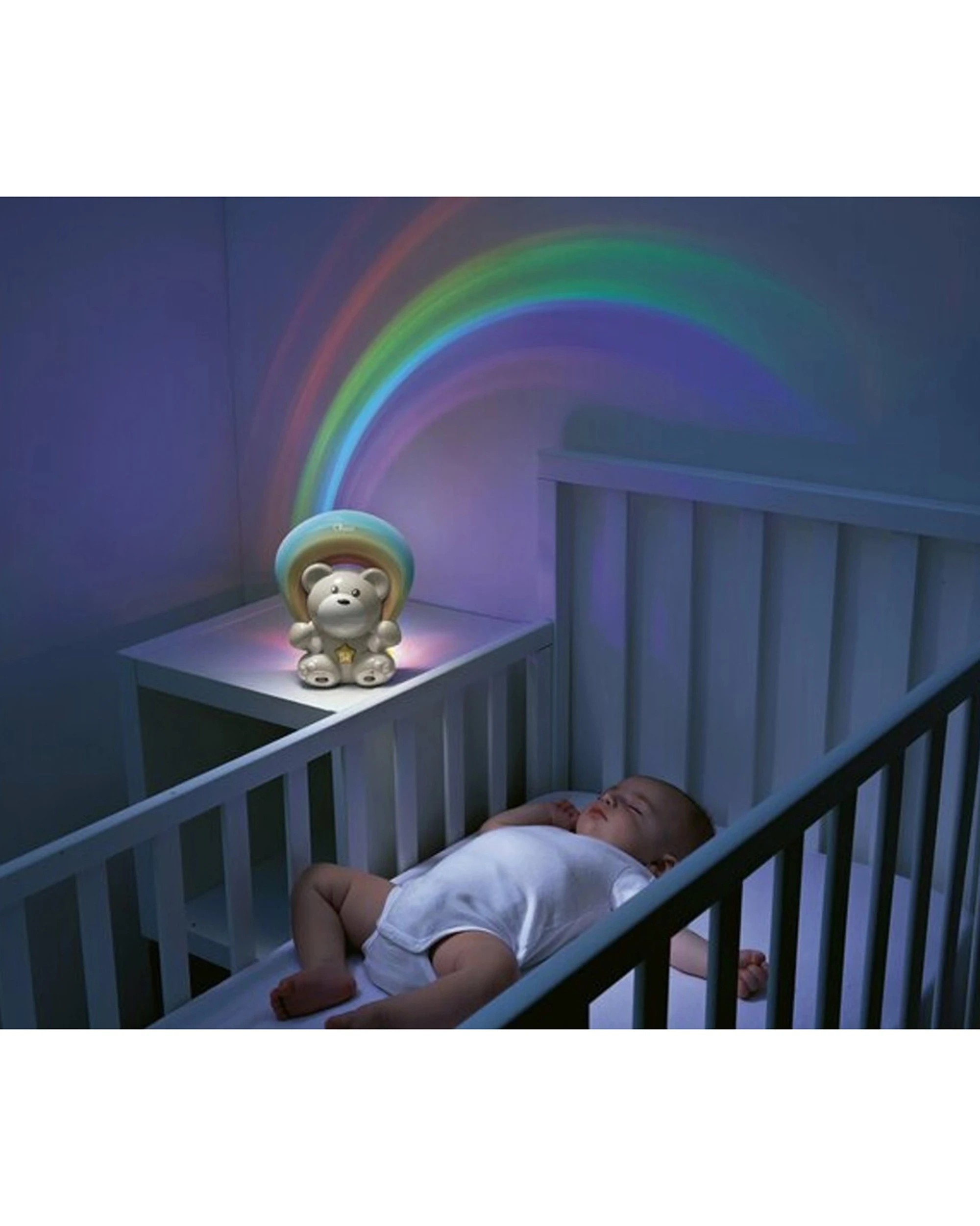 4 Chicco Rainbow Bear Musical Night Light Projector Lamp Baby 0 Months Plus - Grey, 4 of 4