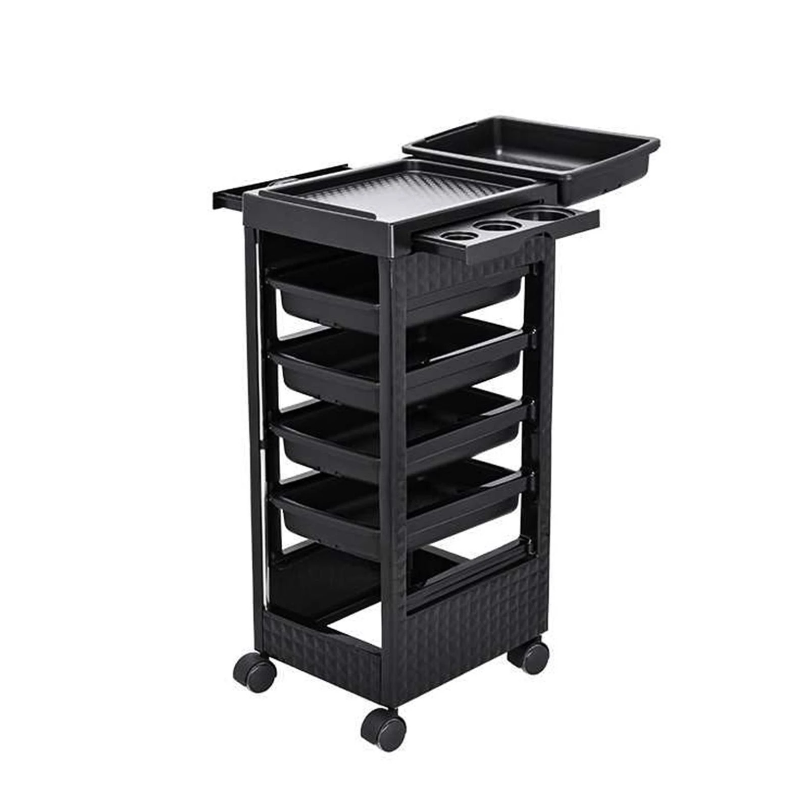 3 Ausway Hairdressing Trolley Cart Rolling Barber Beauty Storage Organiser with 6 Tiers & 5 Drawers, 3 of 6